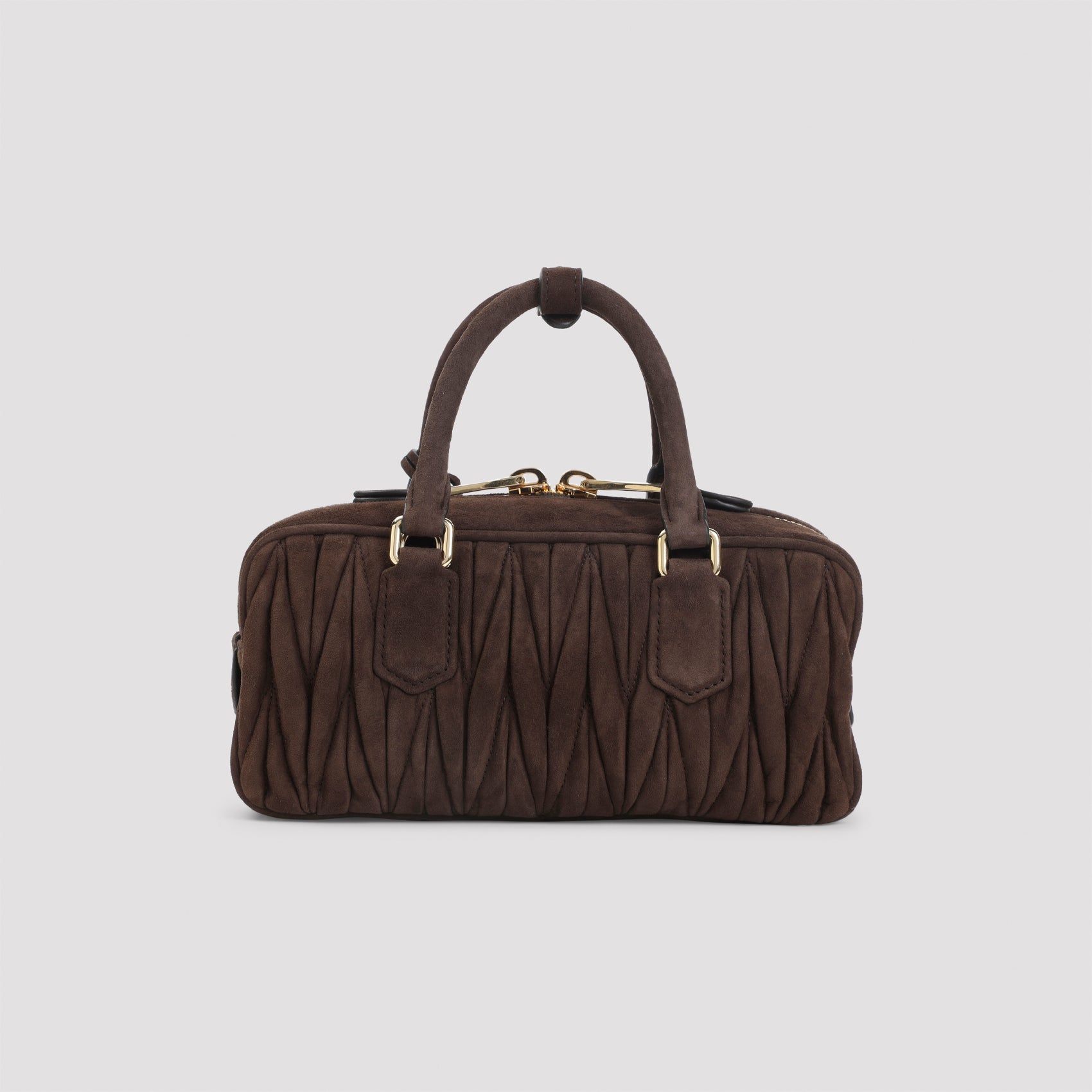 MIU MIU Lamb Leather Handbag with Gold-Tone Details