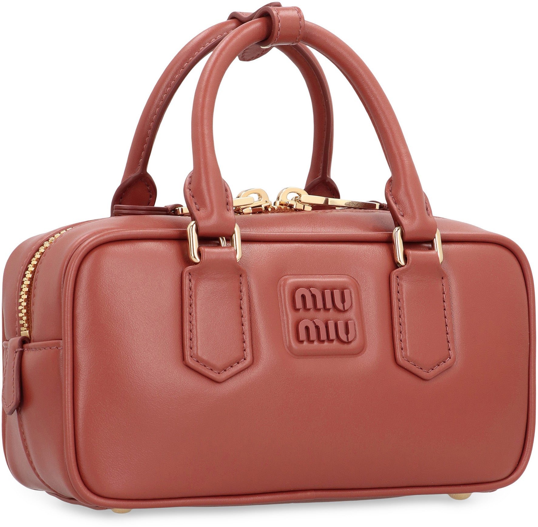 MIU MIU Mini Arcadia Handbag with Double Zipper Closure