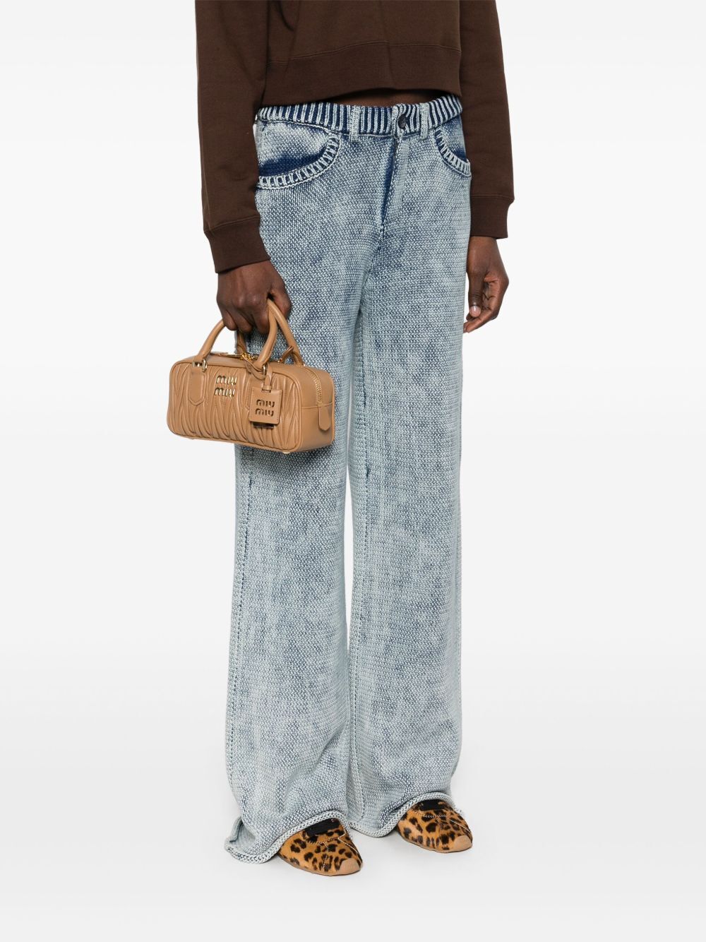 MIU MIU Regular Matelassé Leather Handbag - W 22 X H 10.5 X D 7.5 CM