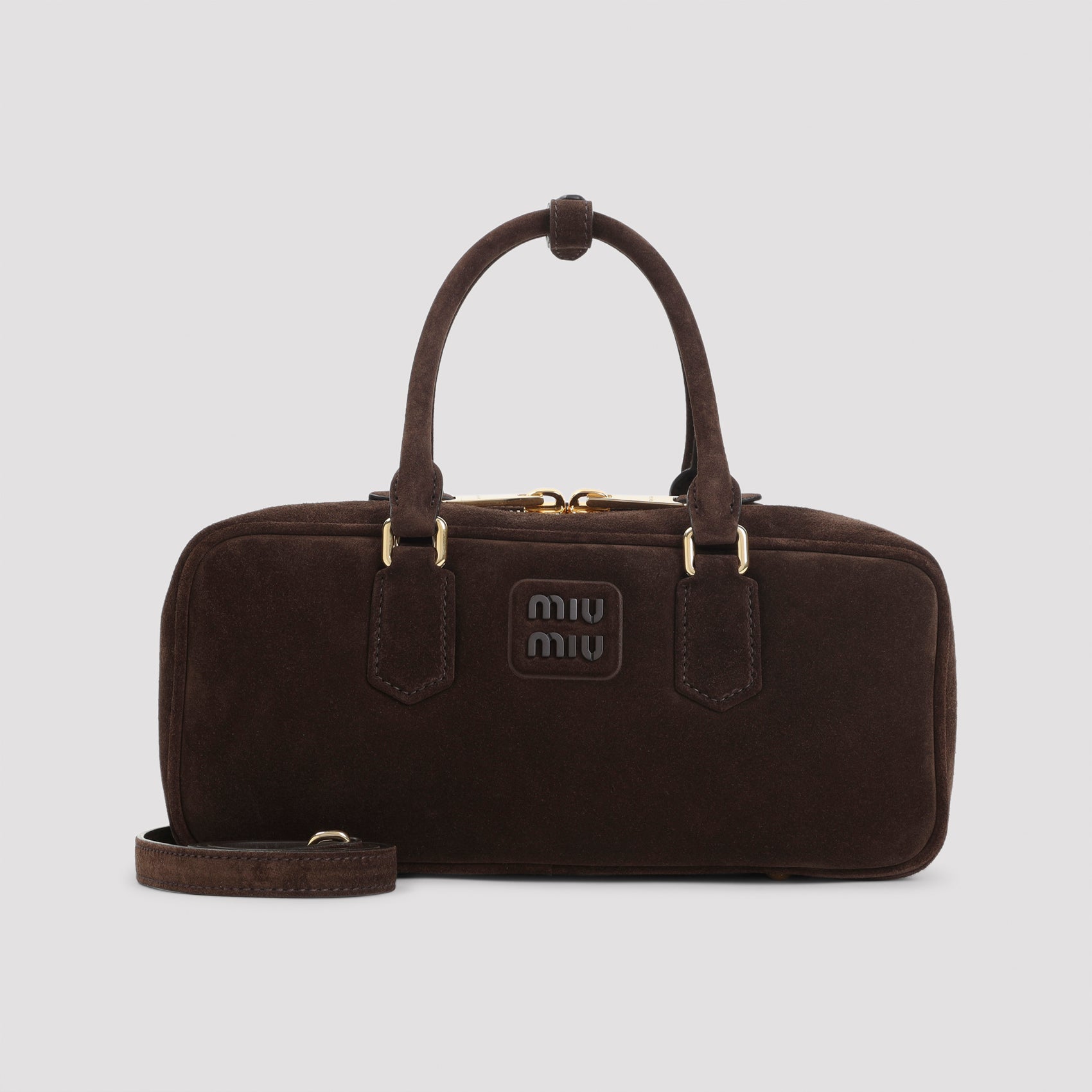 MIU MIU Suede Leather Mini Handbag with Top Handles