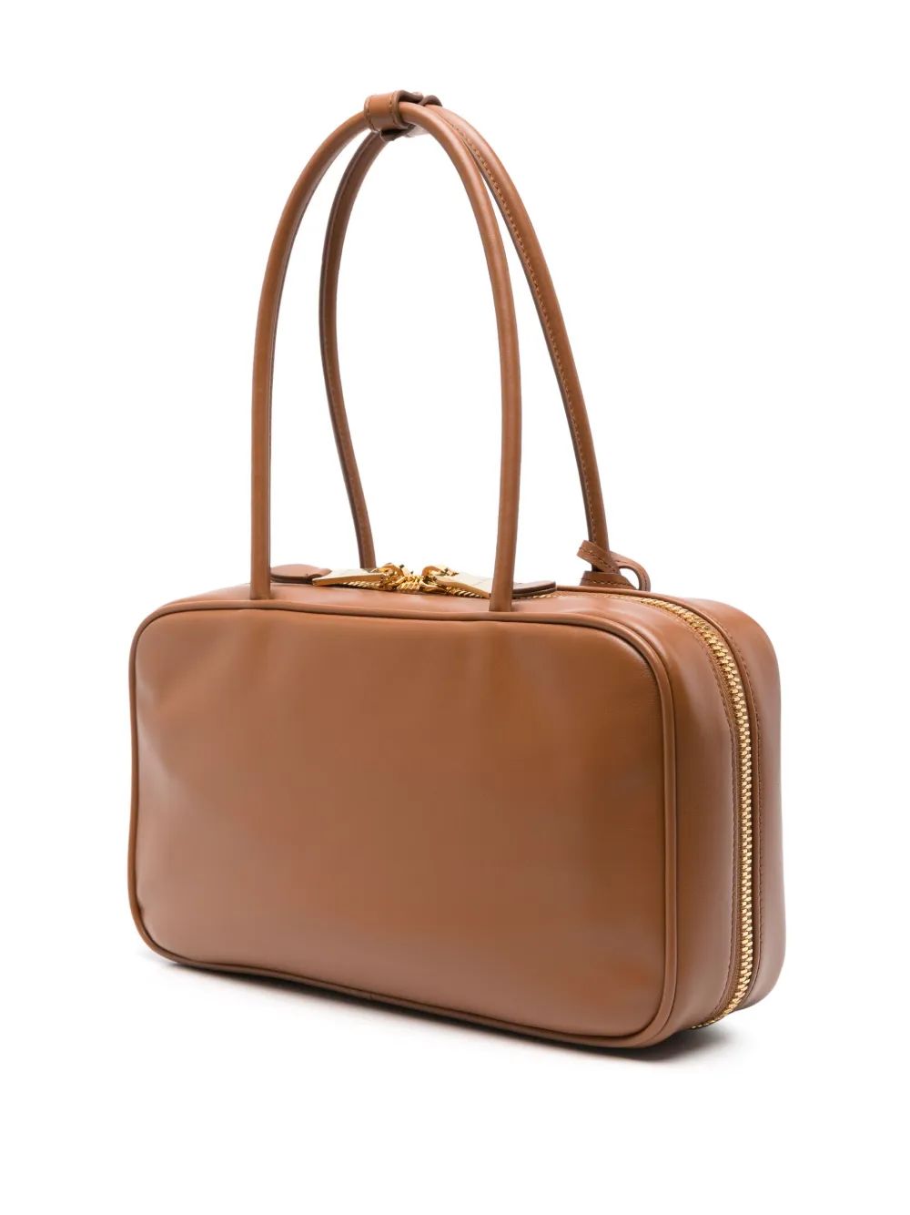 MIU MIU Stylish Bauletto Handbag with Relief Logo Zip