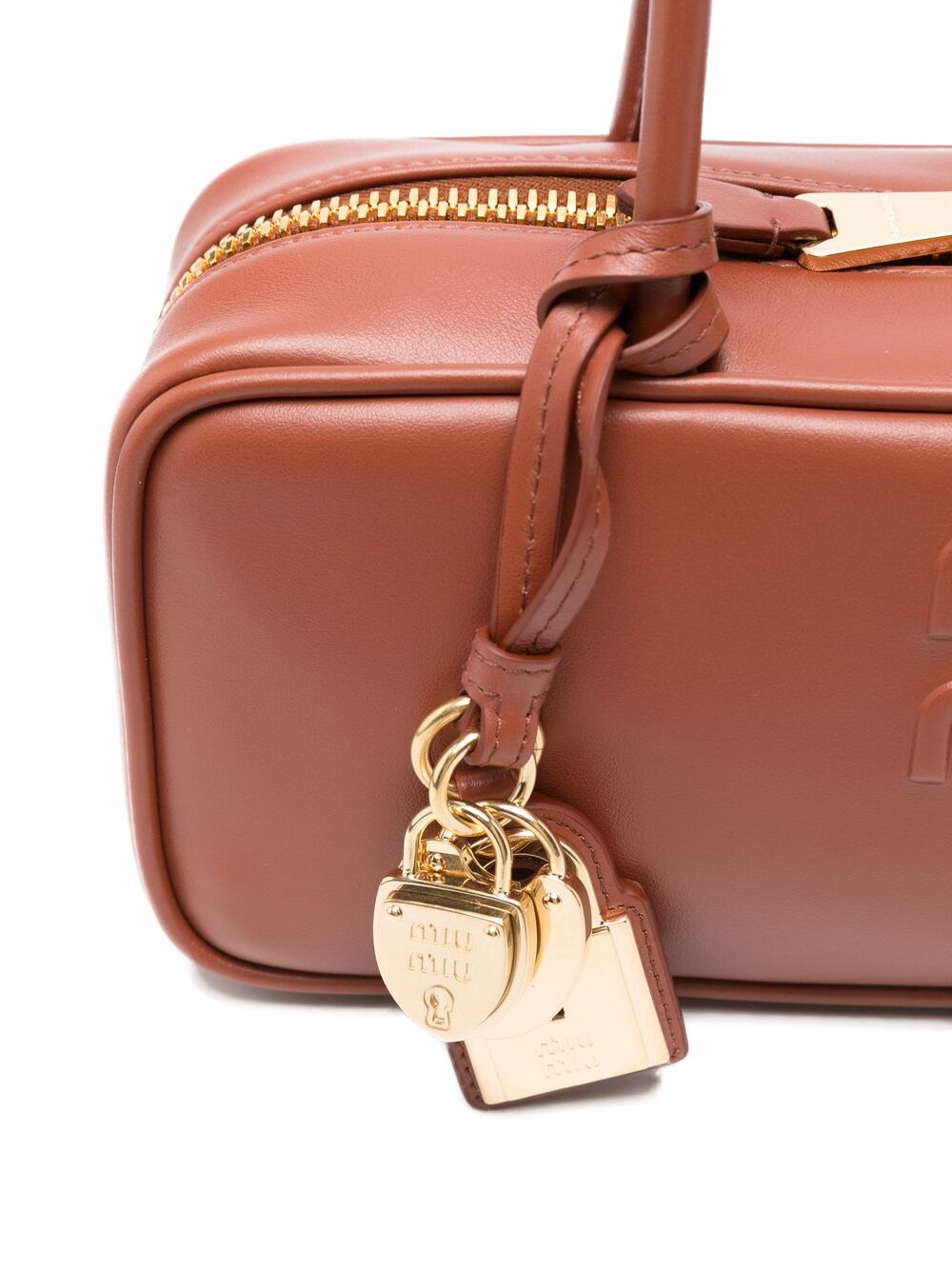 MIU MIU Mini Embossed Logo Bauletto Handbag