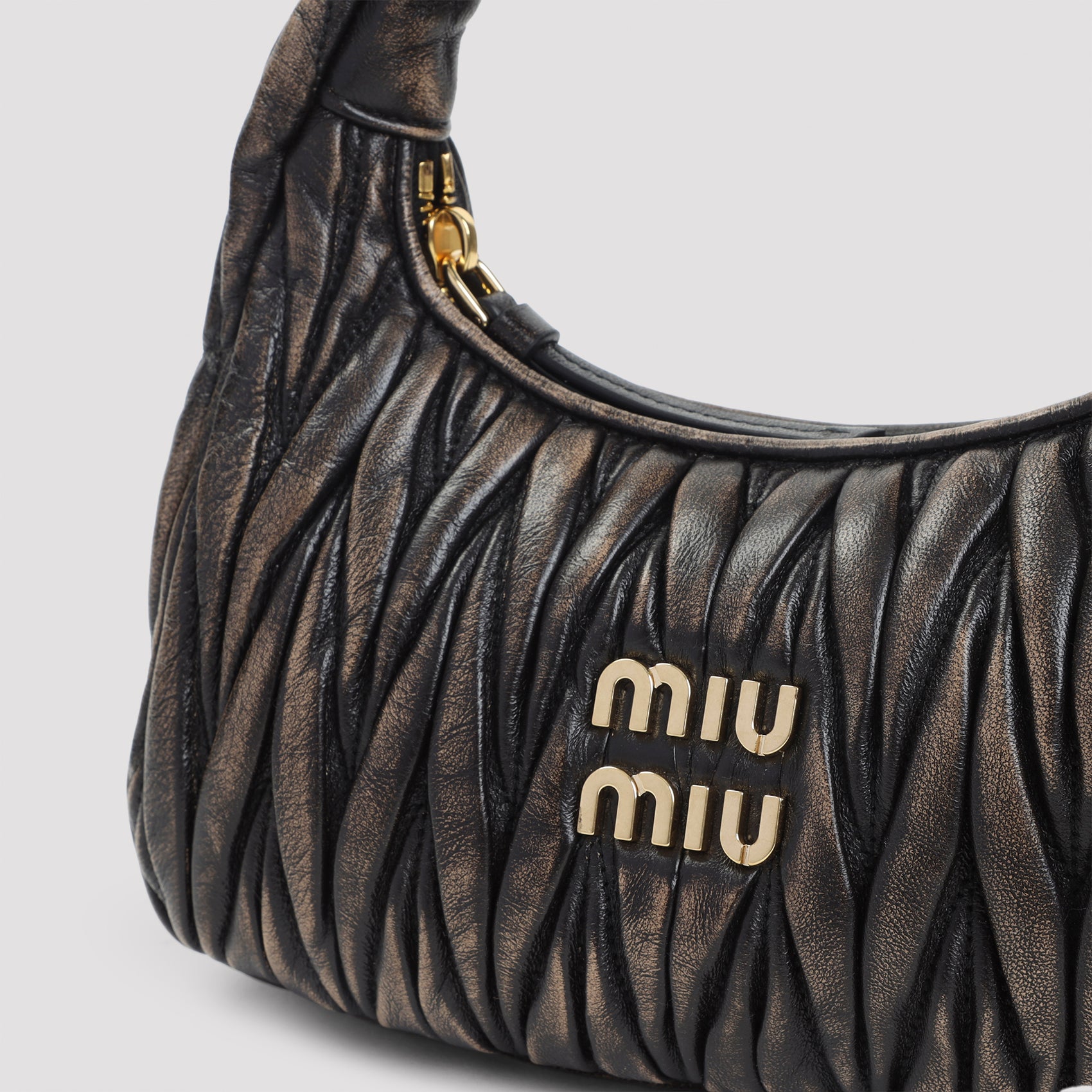 MIU MIU Mini Leather Shoulder Handbag - 22CM x 12CM x 7CM