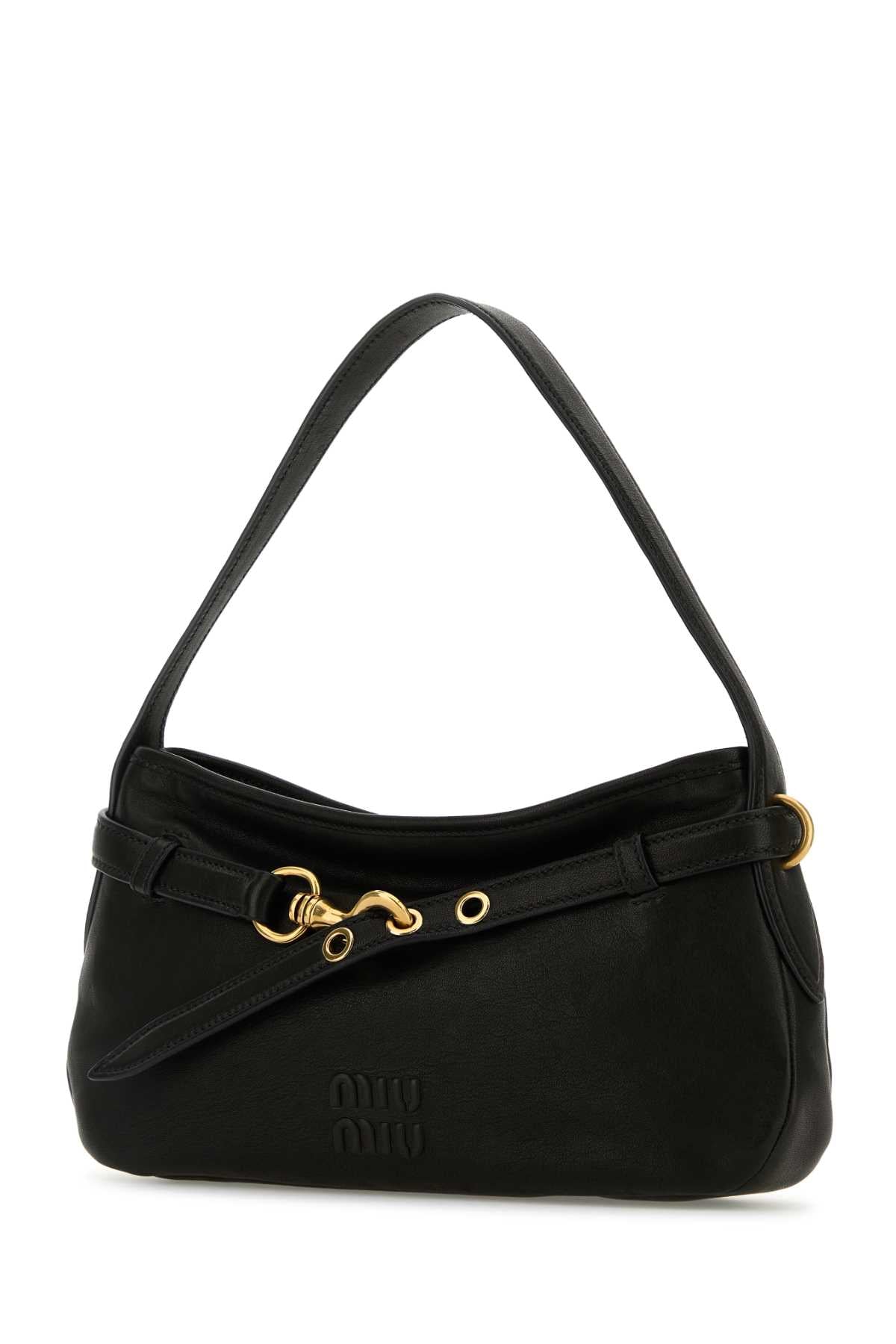 MIU MIU Elegant Shoulder Bag with Gold Detailing