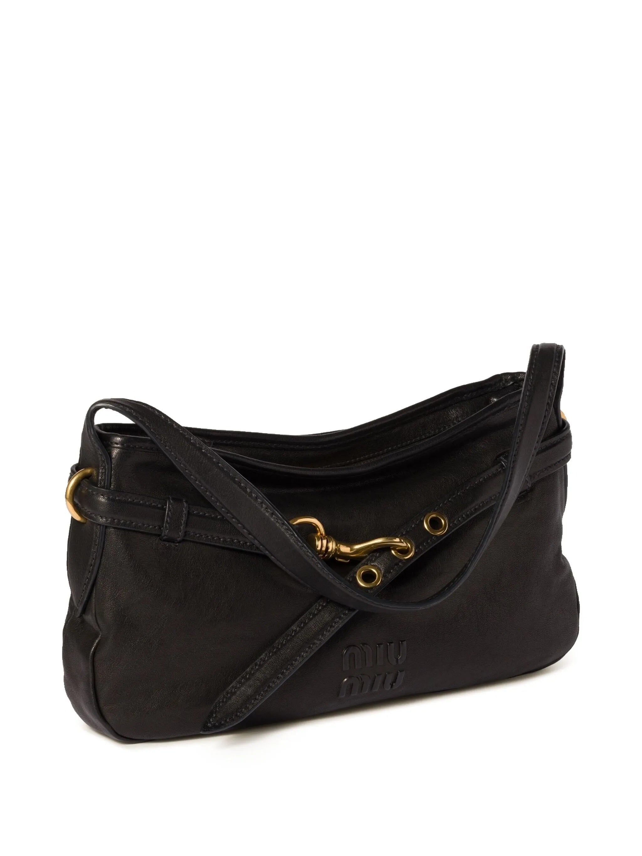 MIU MIU Elegant Shoulder Bag with Gold Detailing