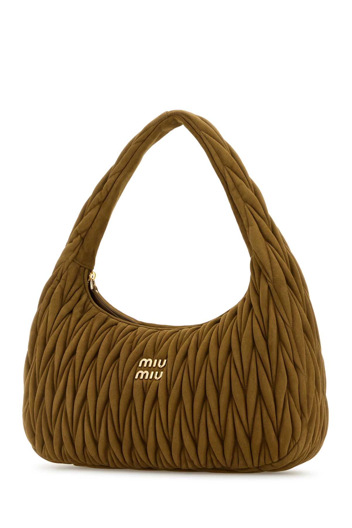 MIU MIU Extra-Large Matelassé Suede Handbag - W35 x H27 x D8.5 cm