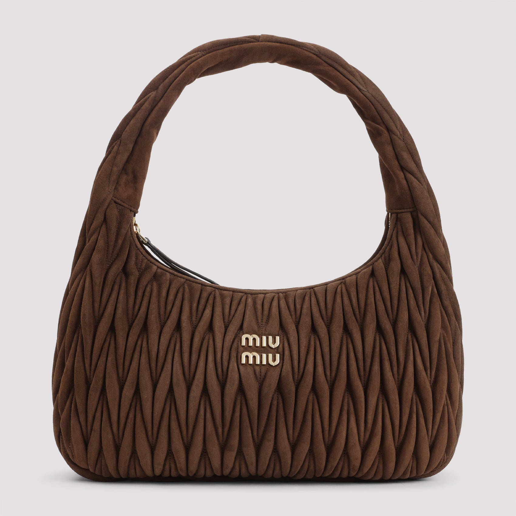 MIU MIU Suede Leather Handbag - W:36CM H:19CM D:11CM