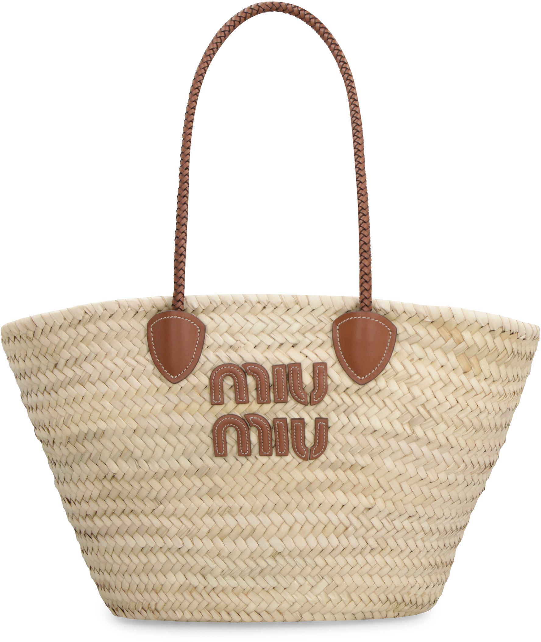 MIU MIU Stylish Raffia Tote Handbag - 28cm