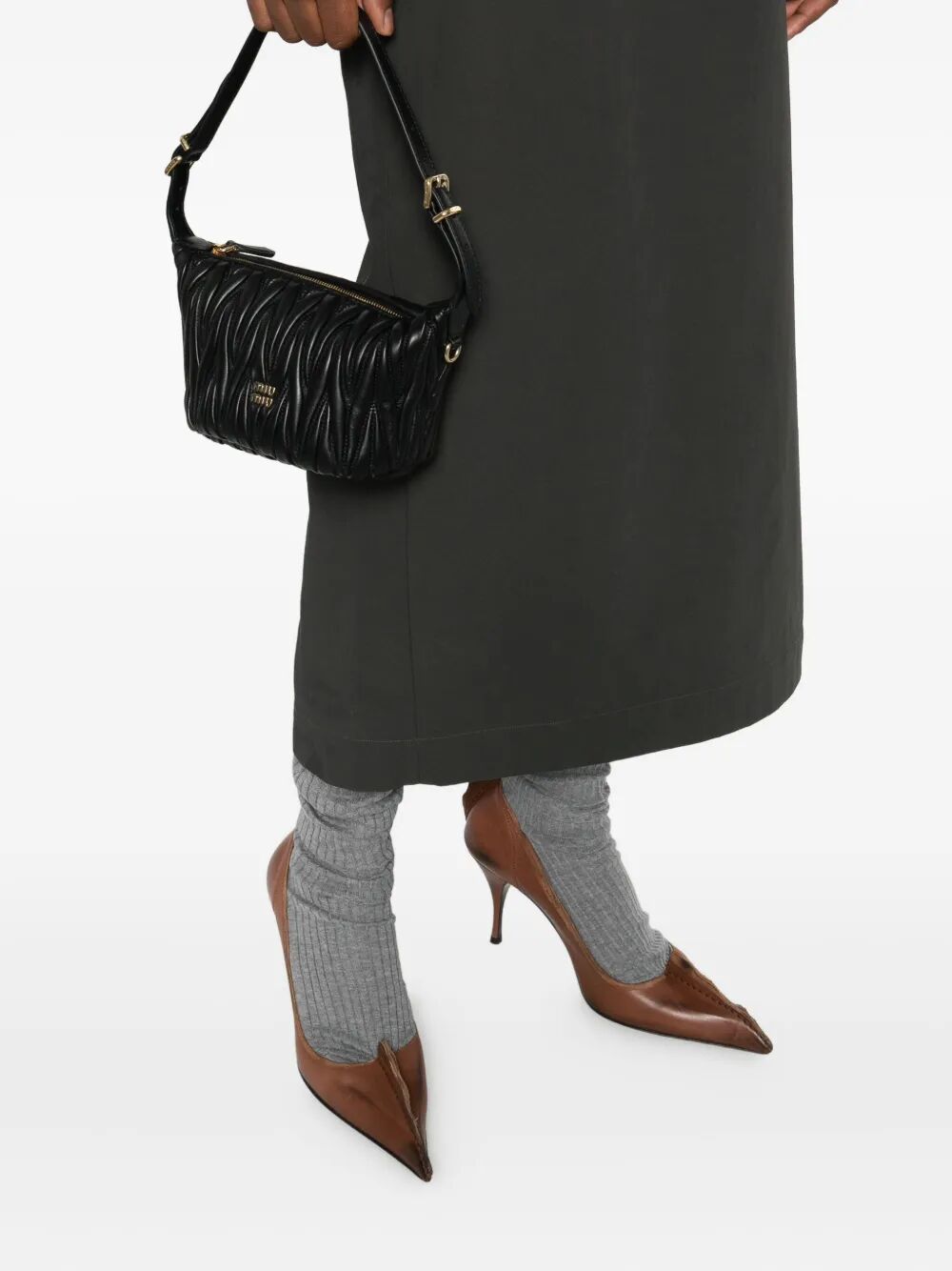 MIU MIU Matelassé Nappa Leather Mini Pouch Handbag 15 x 8.5 x 8 CM