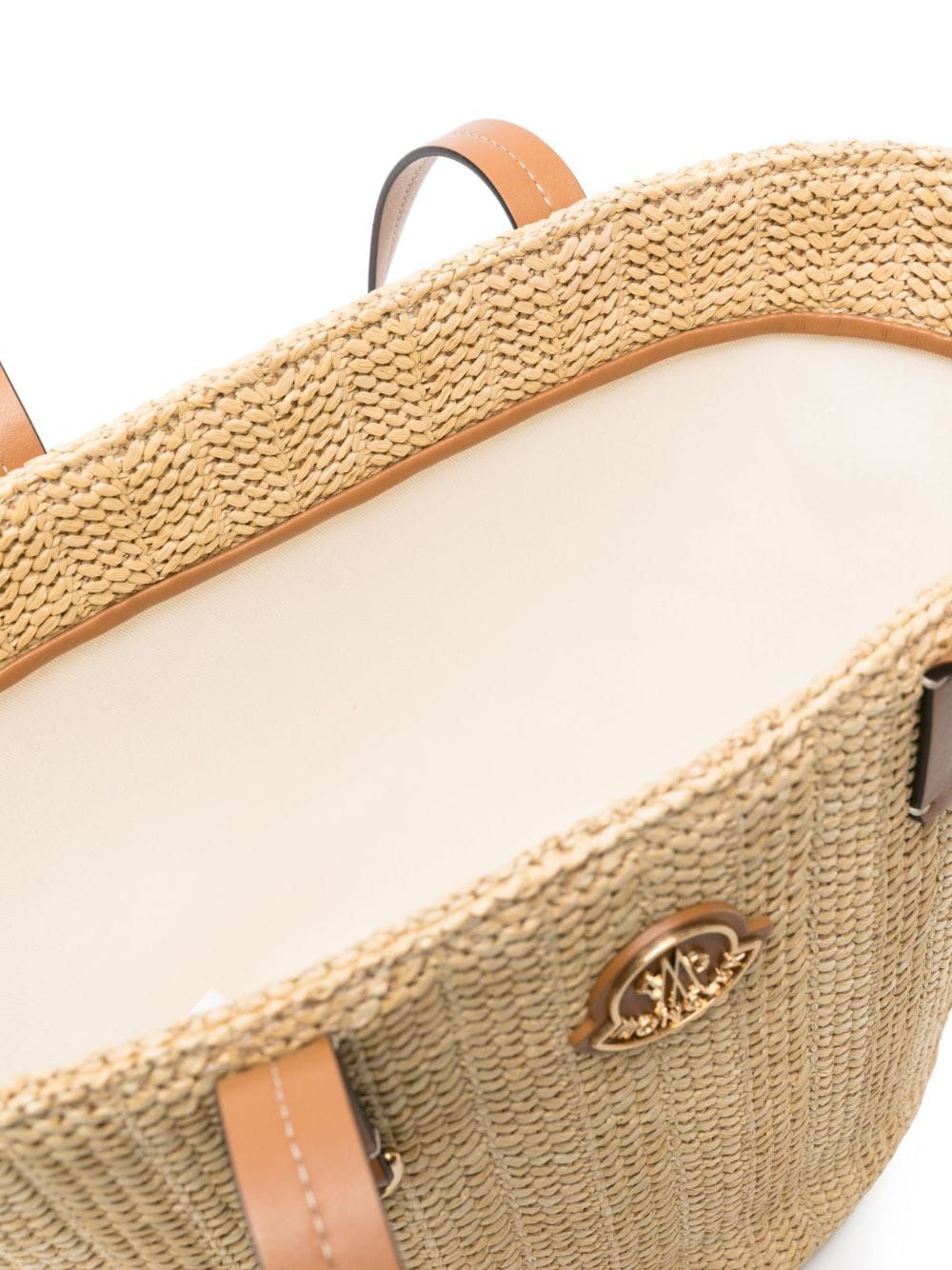 MONCLER Mini Raffia Hubba Shopping Handbag