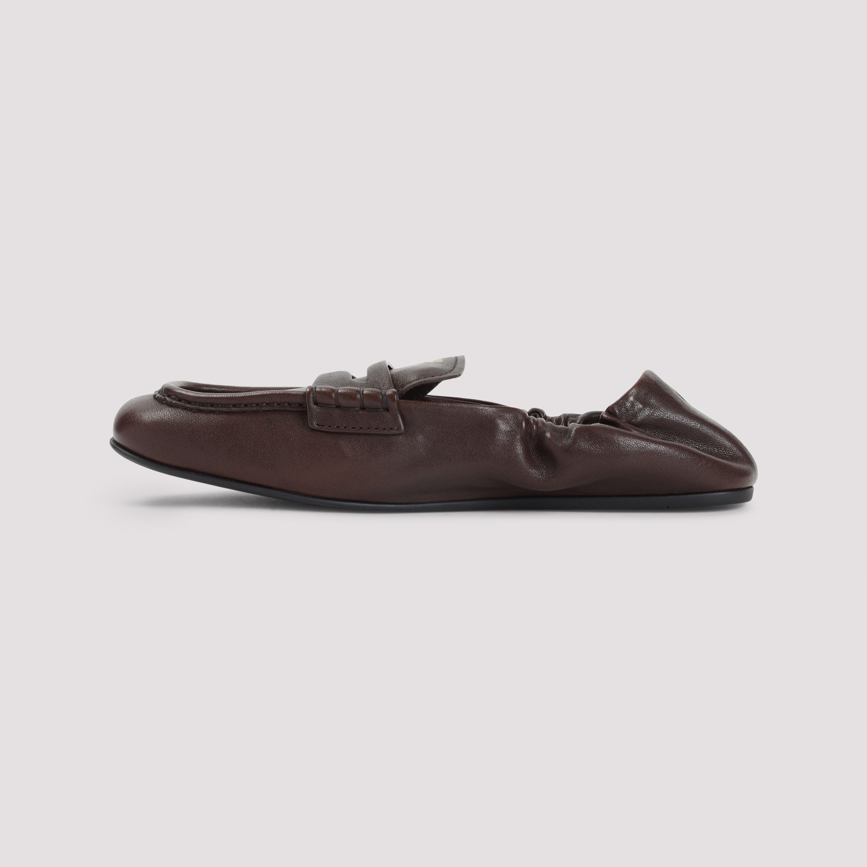 MIU MIU Elegant Ruches Leather Loafers for Women