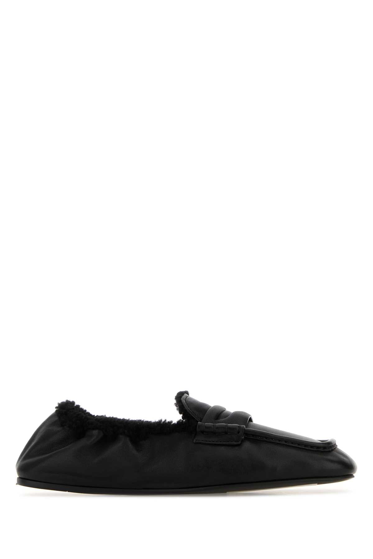 MIU MIU Nappa Leather Ruches Loafers for Women