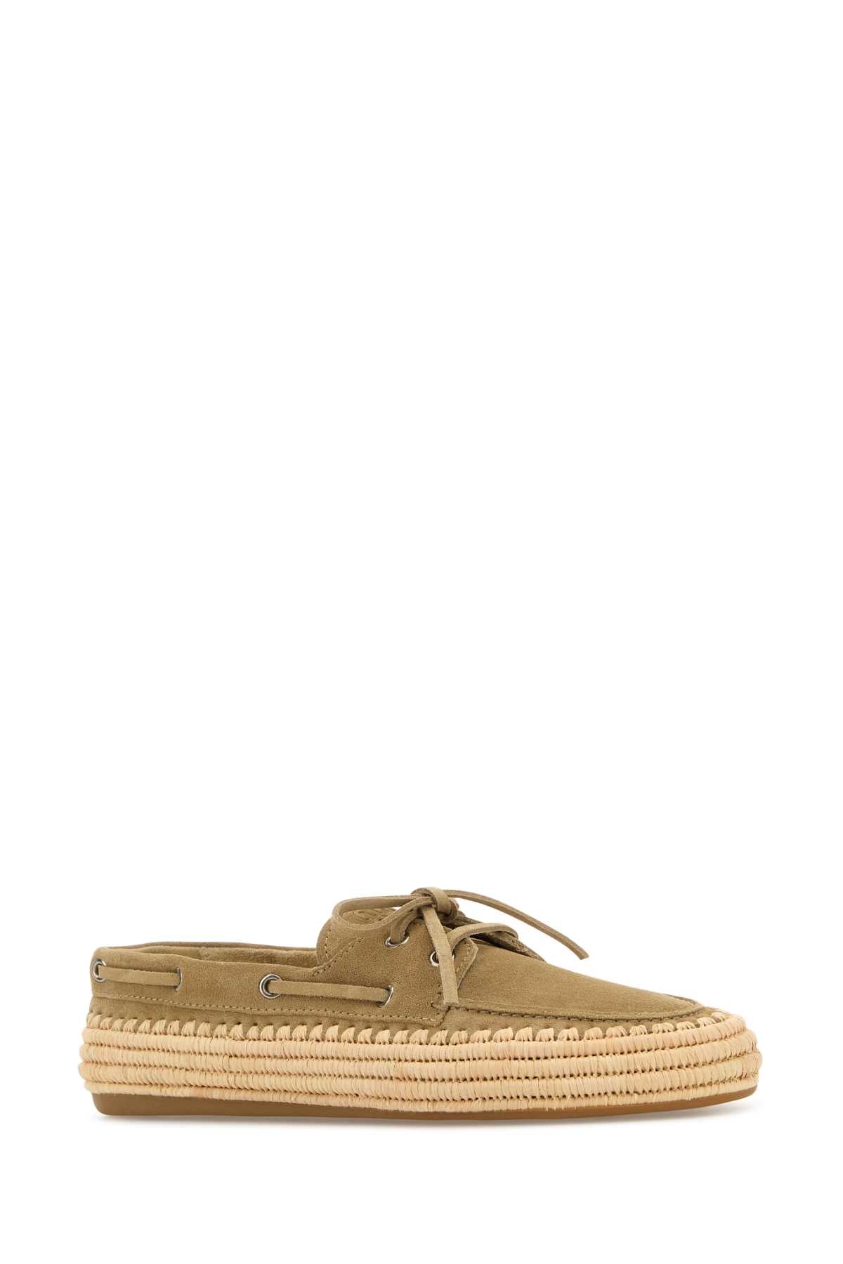MIU MIU Suede and Raffia Loafers for Women