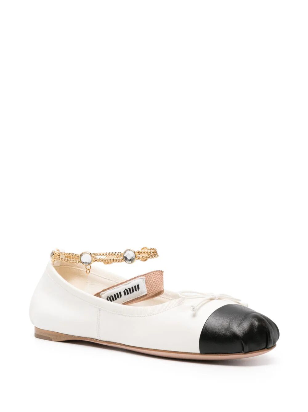 MIU MIU Stylish Ballerinas with Chain-Link Detail