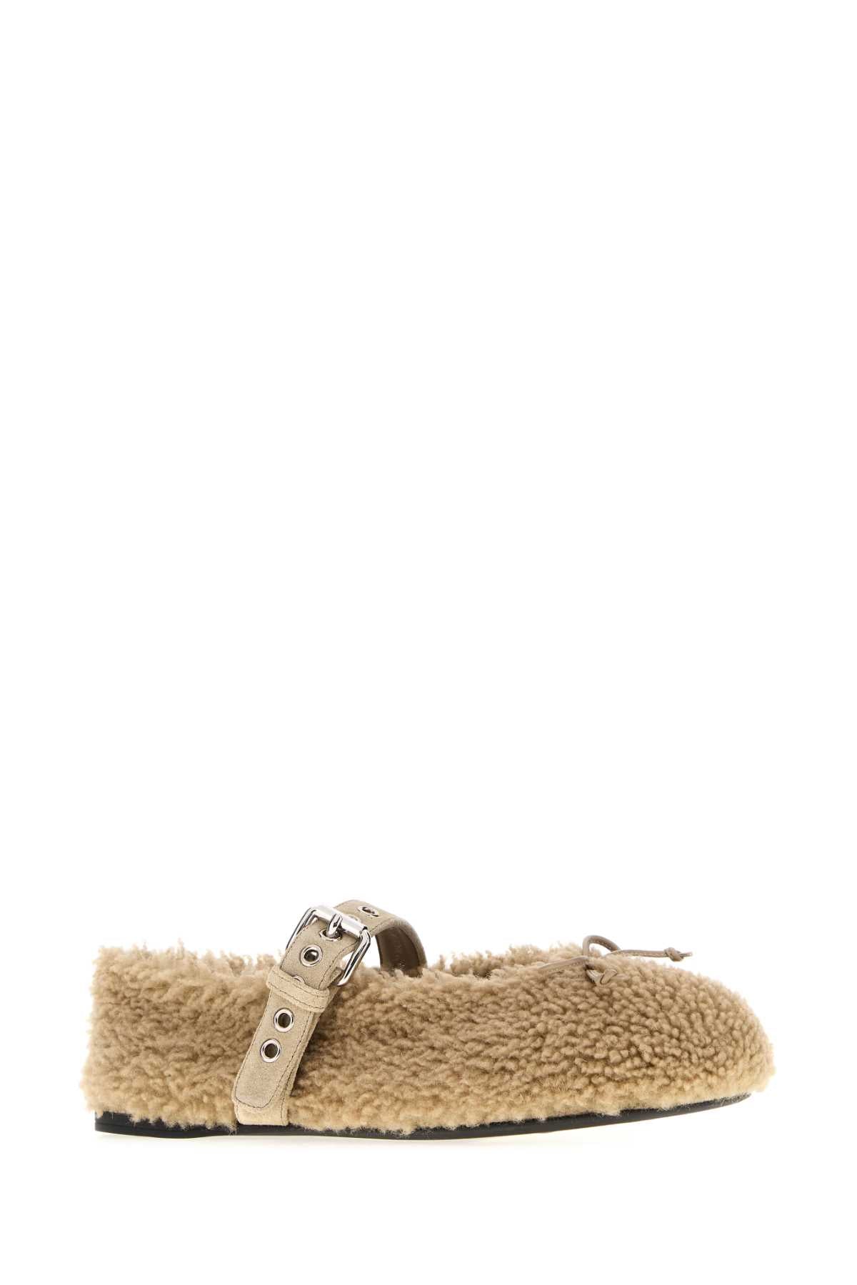 MIU MIU Shearling Ballerina Flats for Women