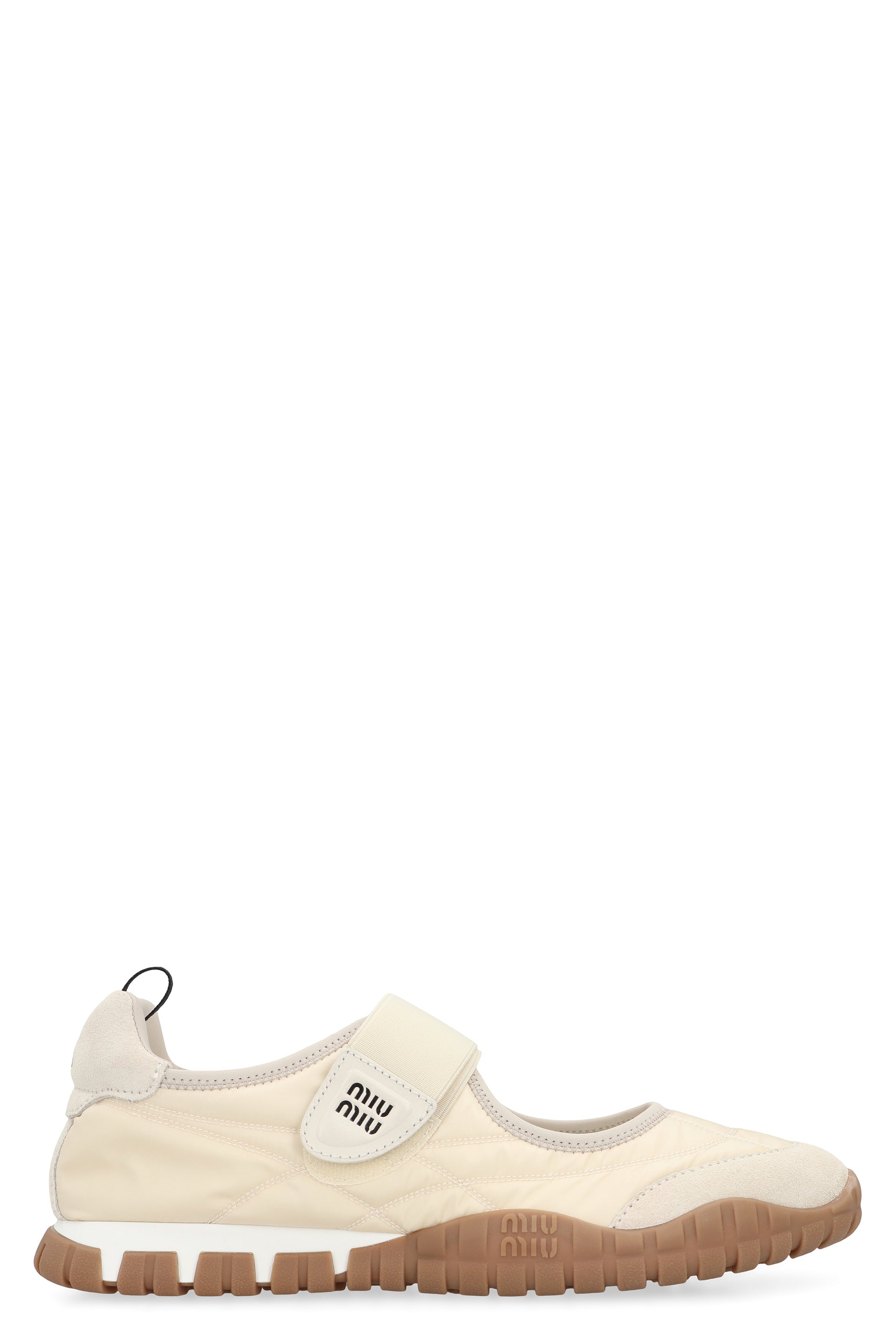 MIU MIU Technical Fabric and Suede Ballerinas with EVA Sole