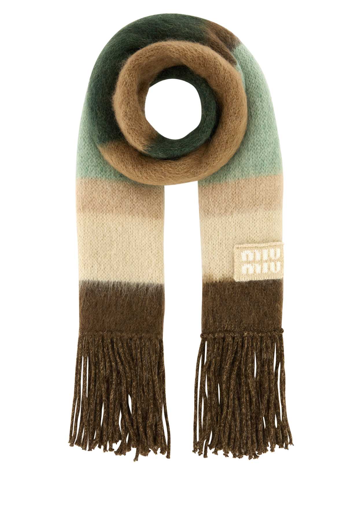 MIU MIU Embroidered Mohair Blend Scarf