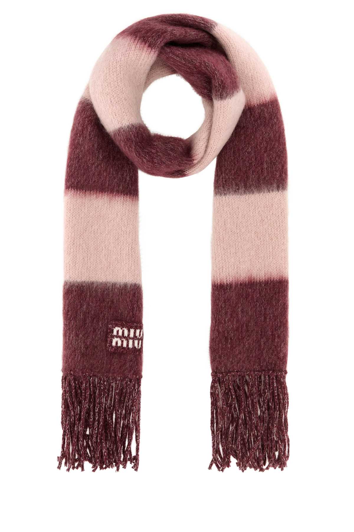MIU MIU Embroidered Mohair Blend Scarf