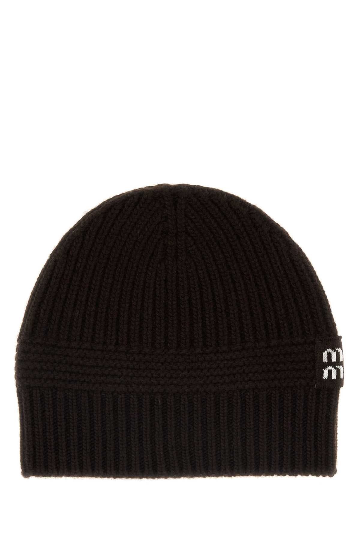 MIU MIU Stretch Wool Blend Beanie Hat for Women