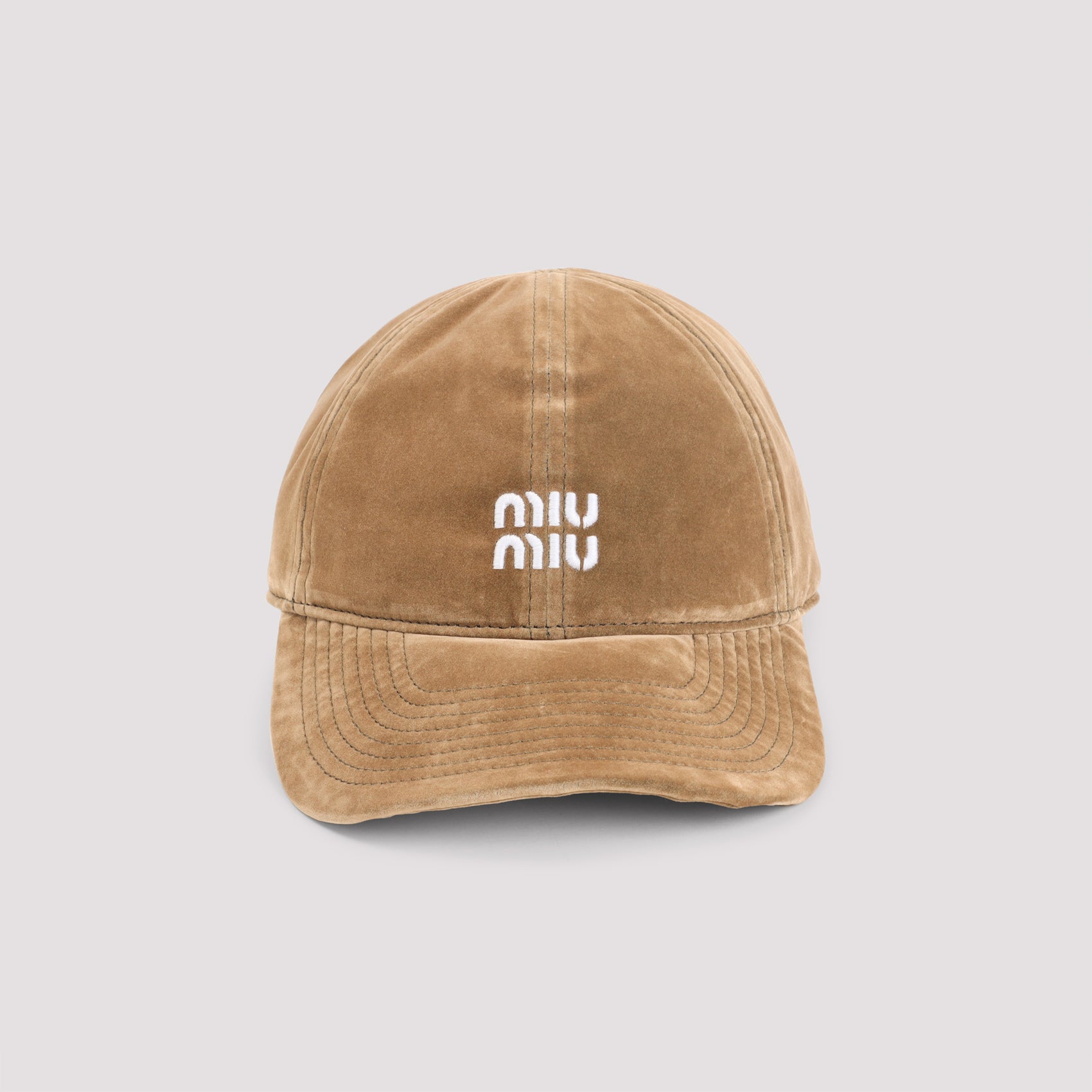 MIU MIU Cotton Six Panel Hat with Adjustable Strap