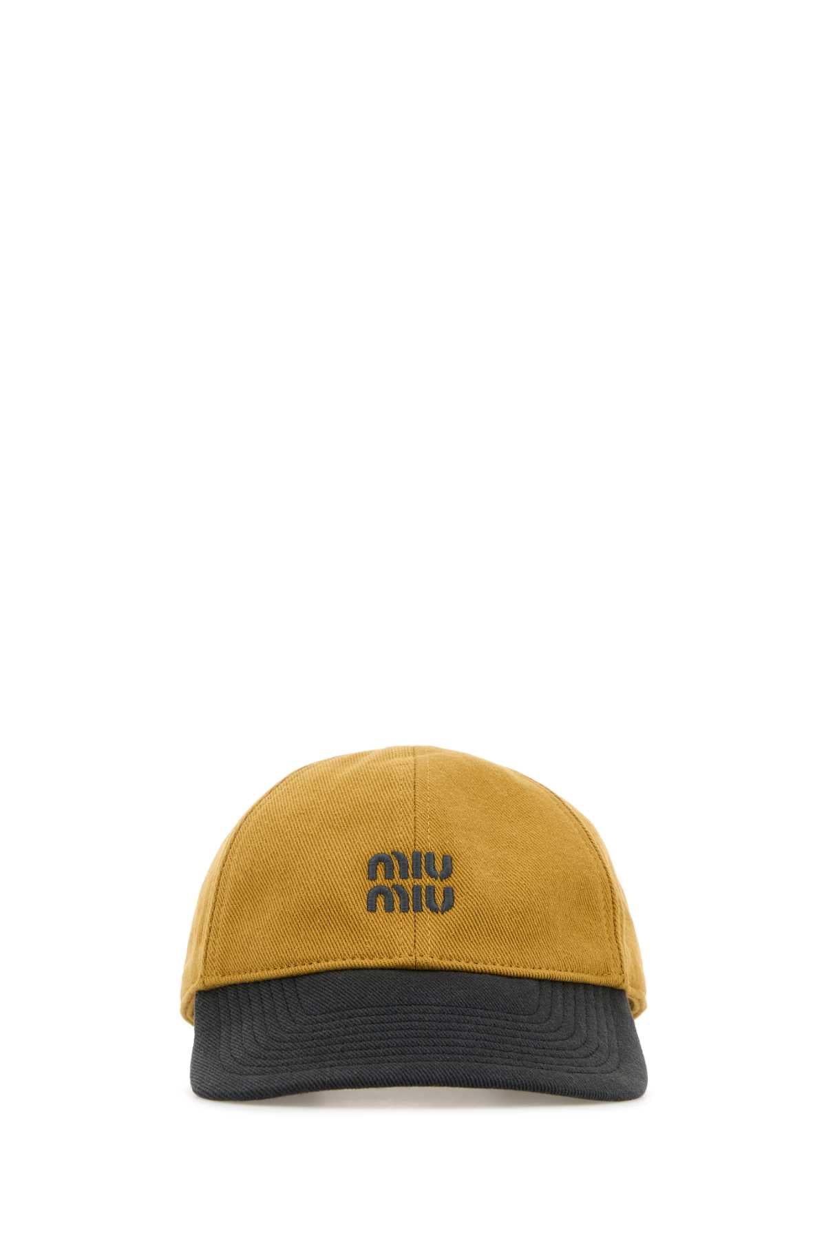 MIU MIU Two-Tone Drill Baseball Cap for Women