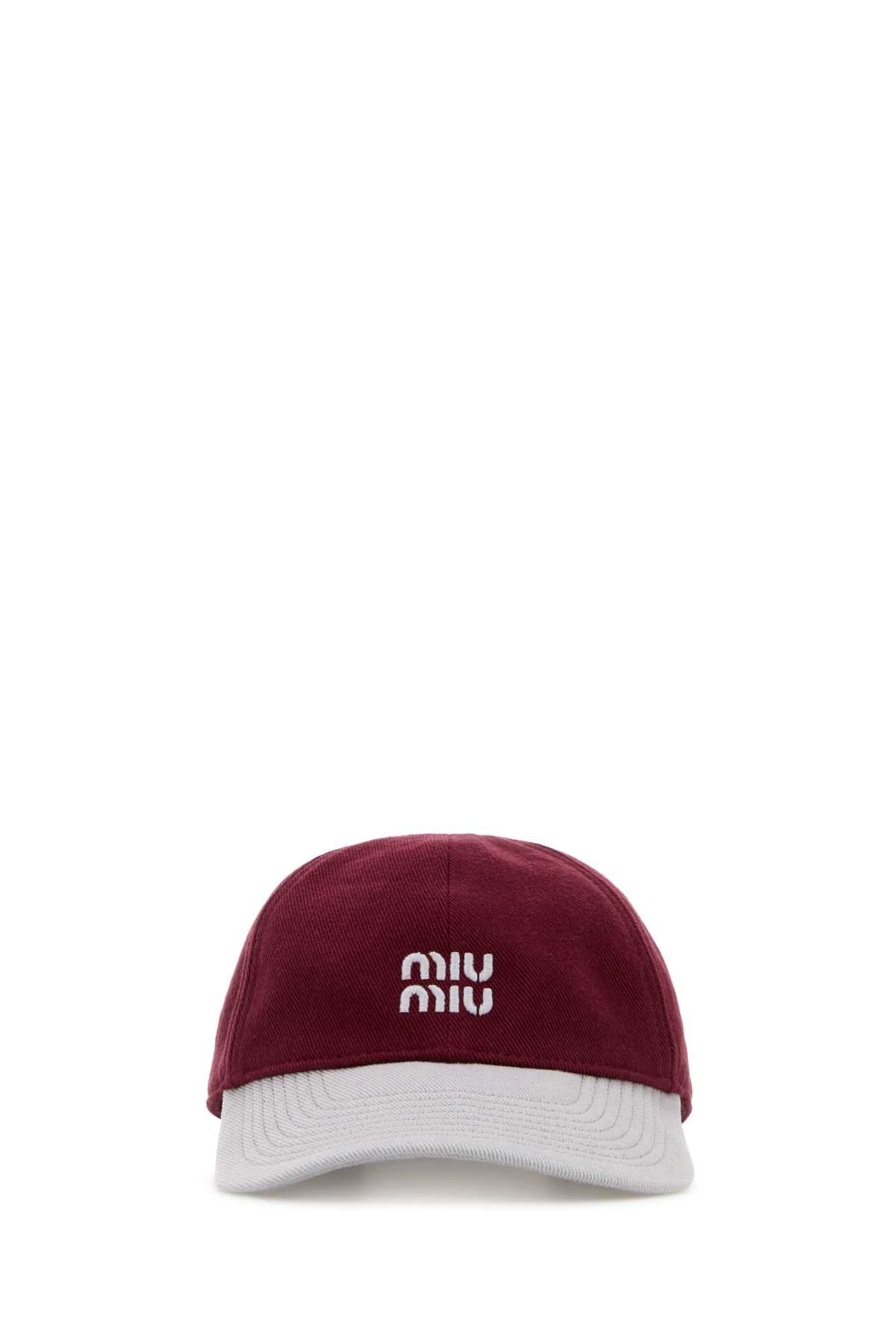 MIU MIU Two-Tone Drill Baseball Cap for Women