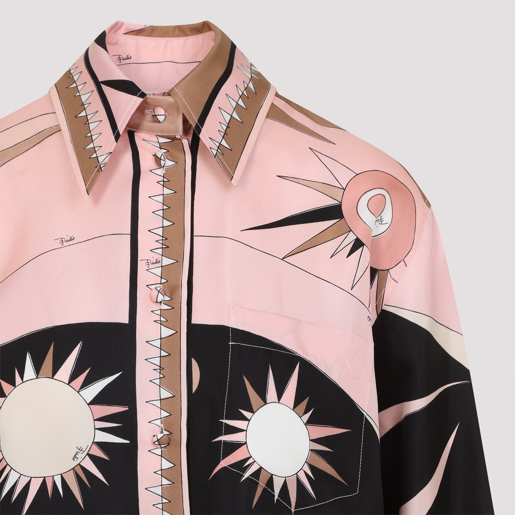 EMILIO PUCCI Oversized Silk Twill Printed Shirt for Women