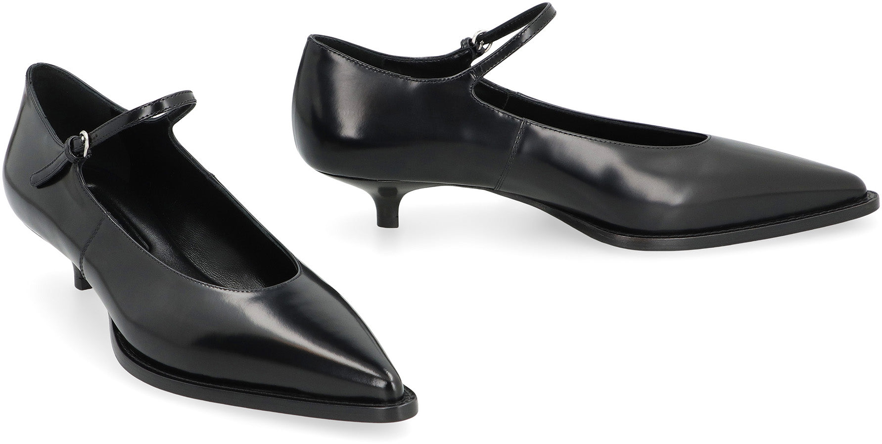 MIU MIU Adjustable Front Strap Pointy Toe Pumps