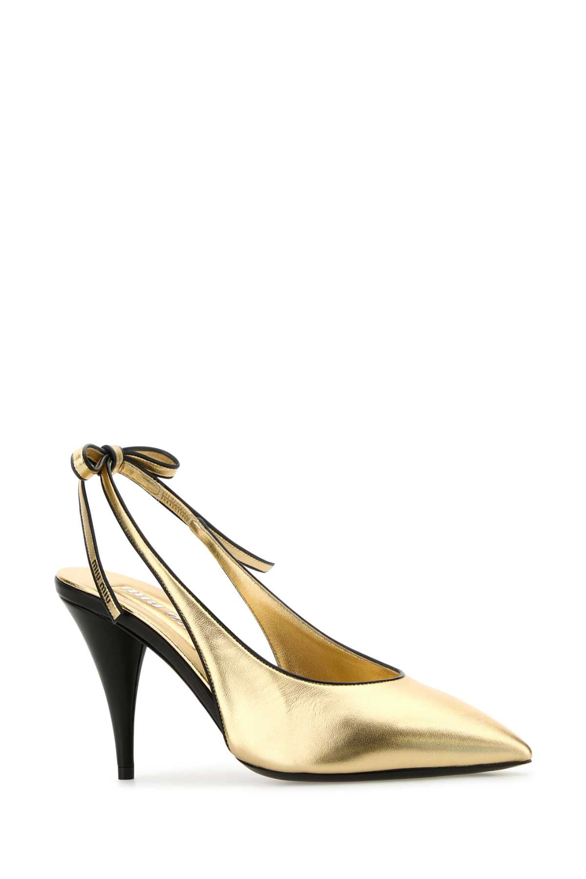 MIU MIU Gold Leather Pumps