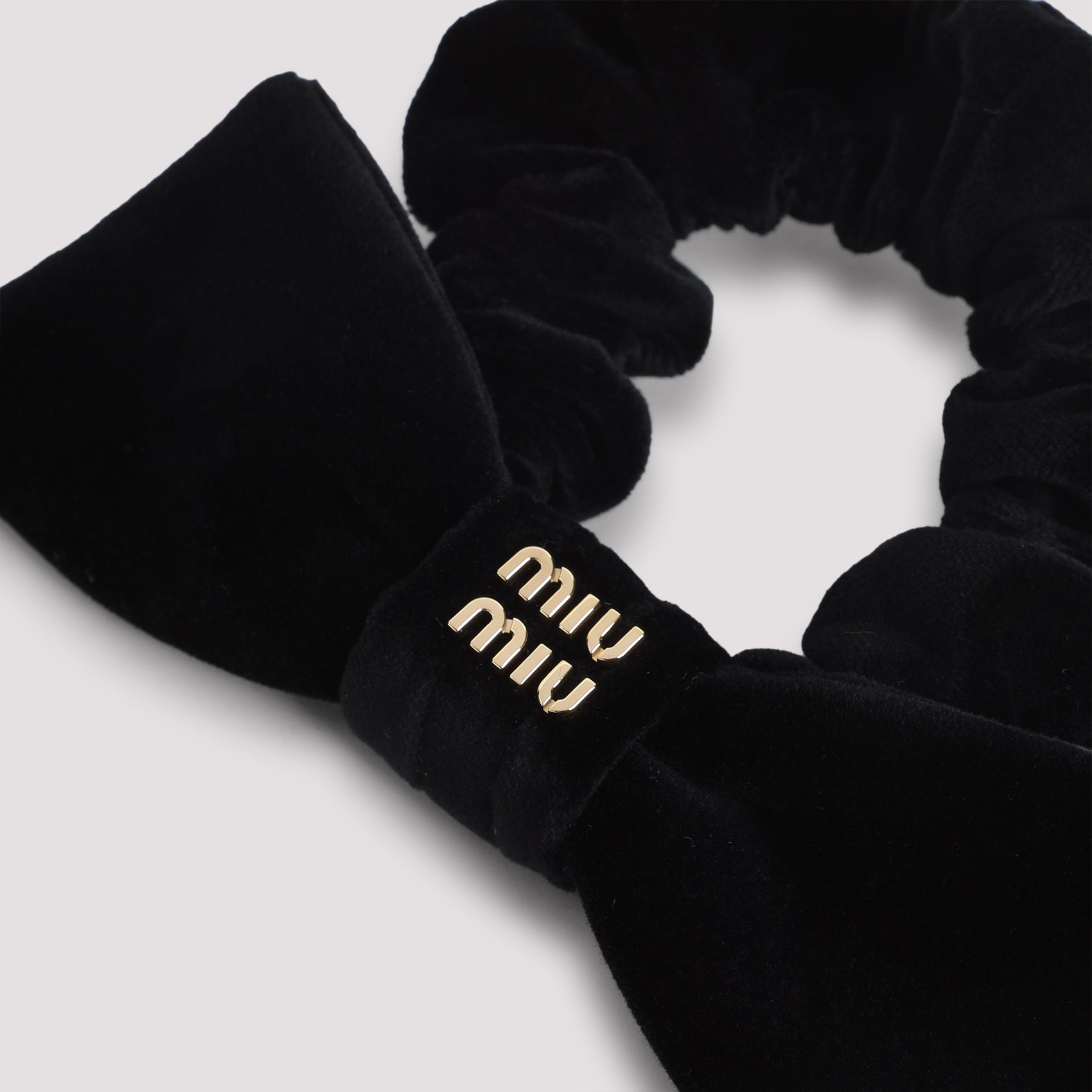 MIU MIU Cotton Hair Pin with Tonal Bow and Signature Logo