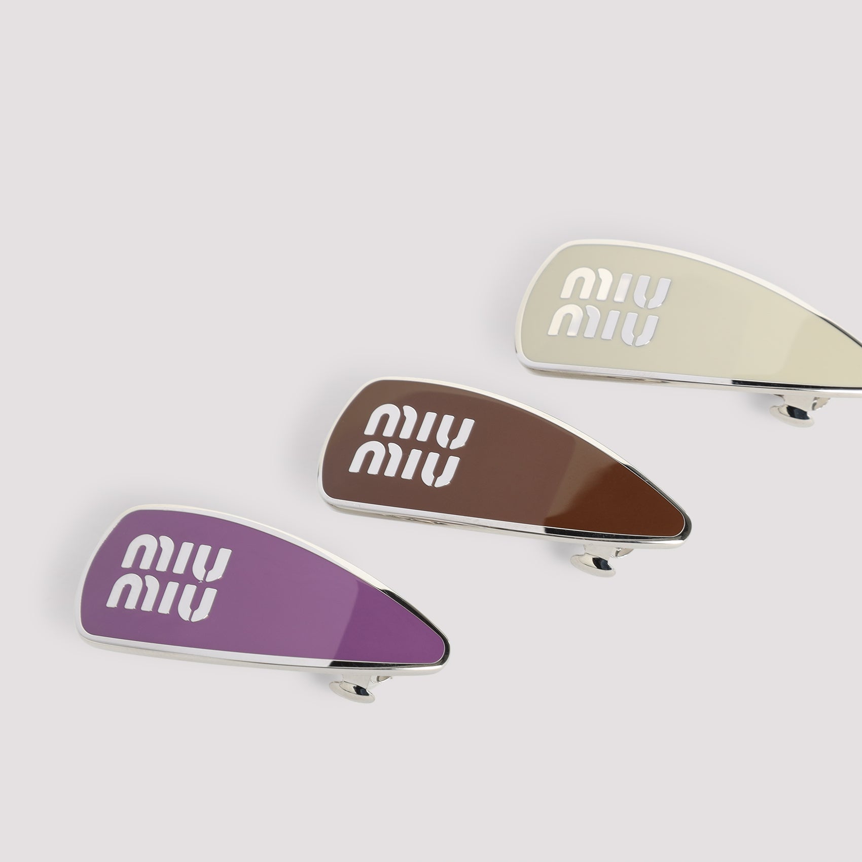 MIU MIU Set of 3 Mini Natural Hair Clips