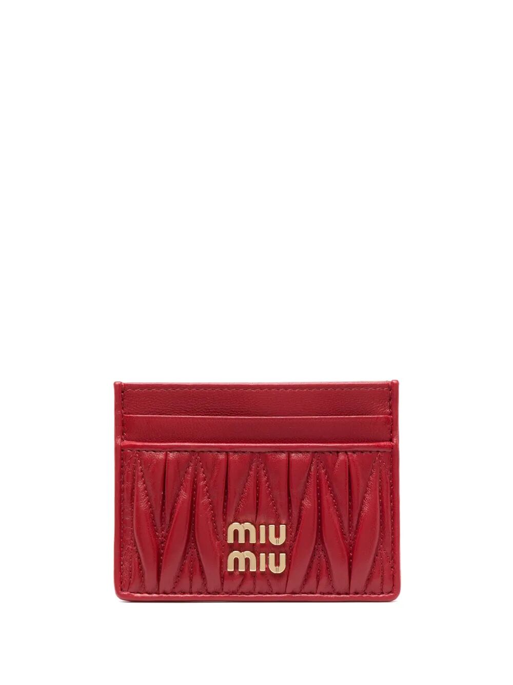 MIU MIU Mini Matelassé Nappa Leather Card Holder - 10.5 x 8 cm