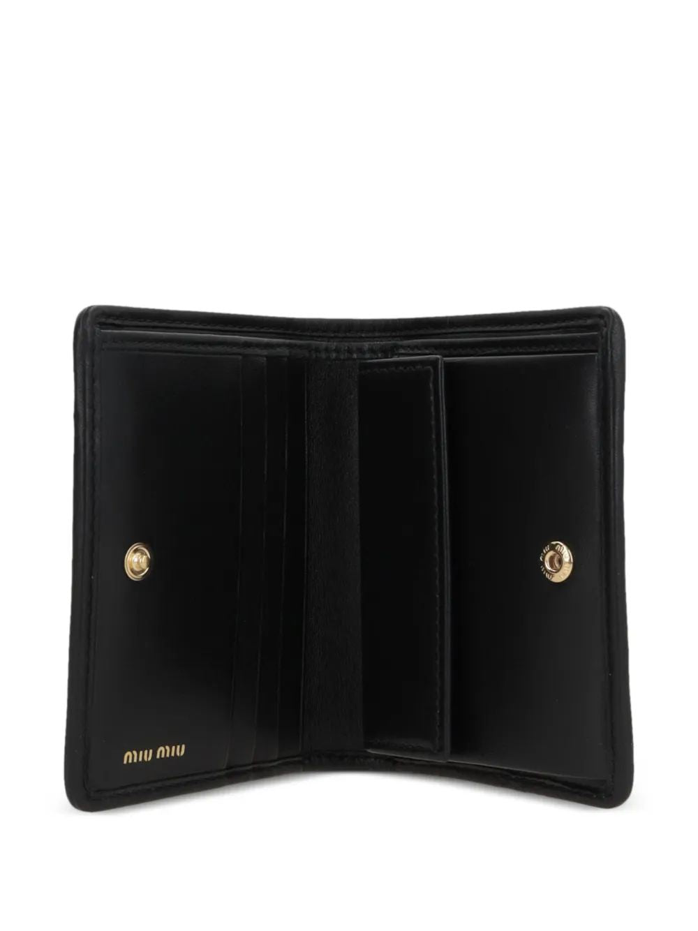 MIU MIU Mini Matelassé Nappa Leather Wallet with Snap Closure - 8.5 x 11.2 cm