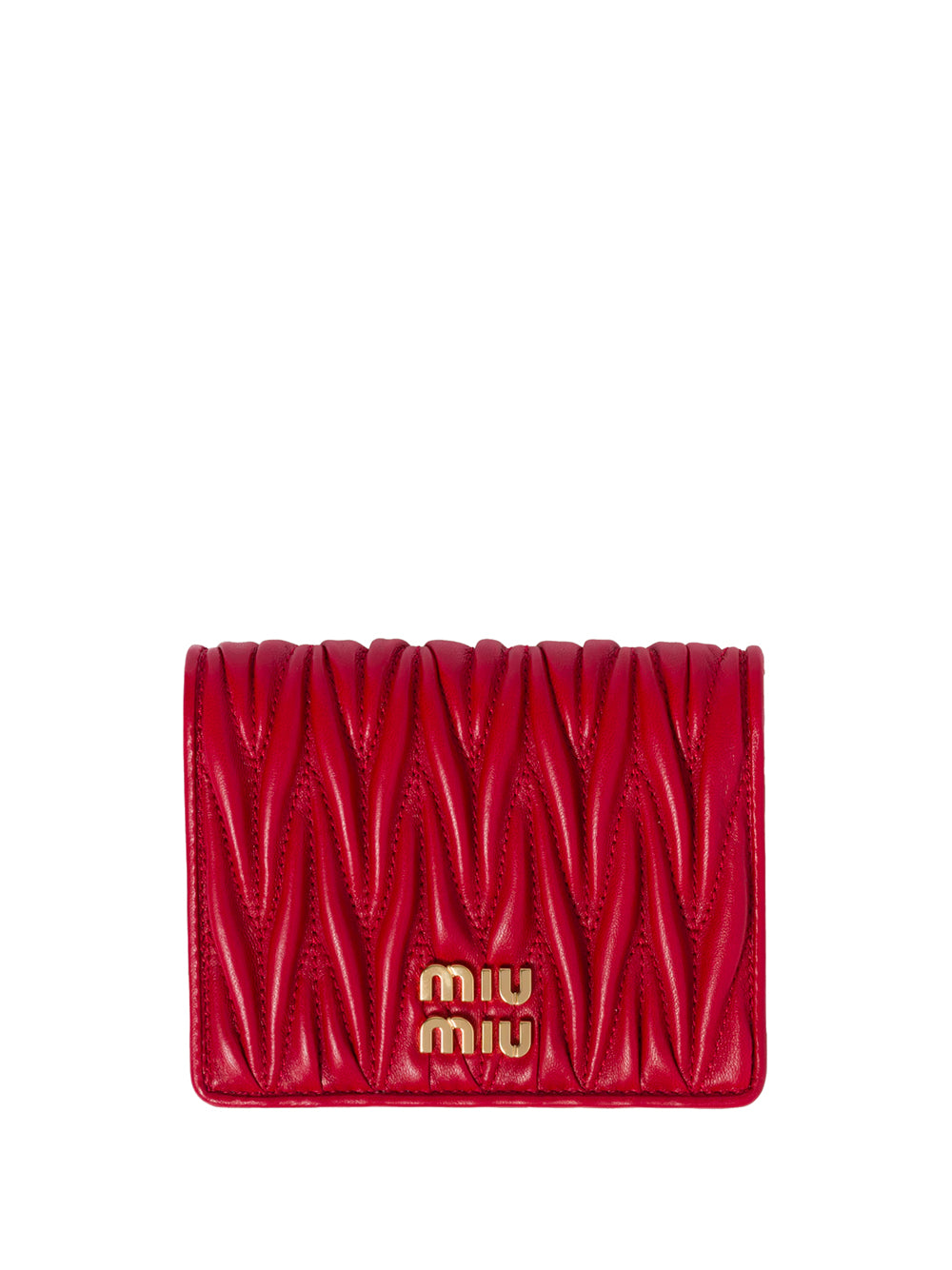 MIU MIU Mini Matelassé Nappa Leather Wallet with Snap Closure - Small Leather Goods