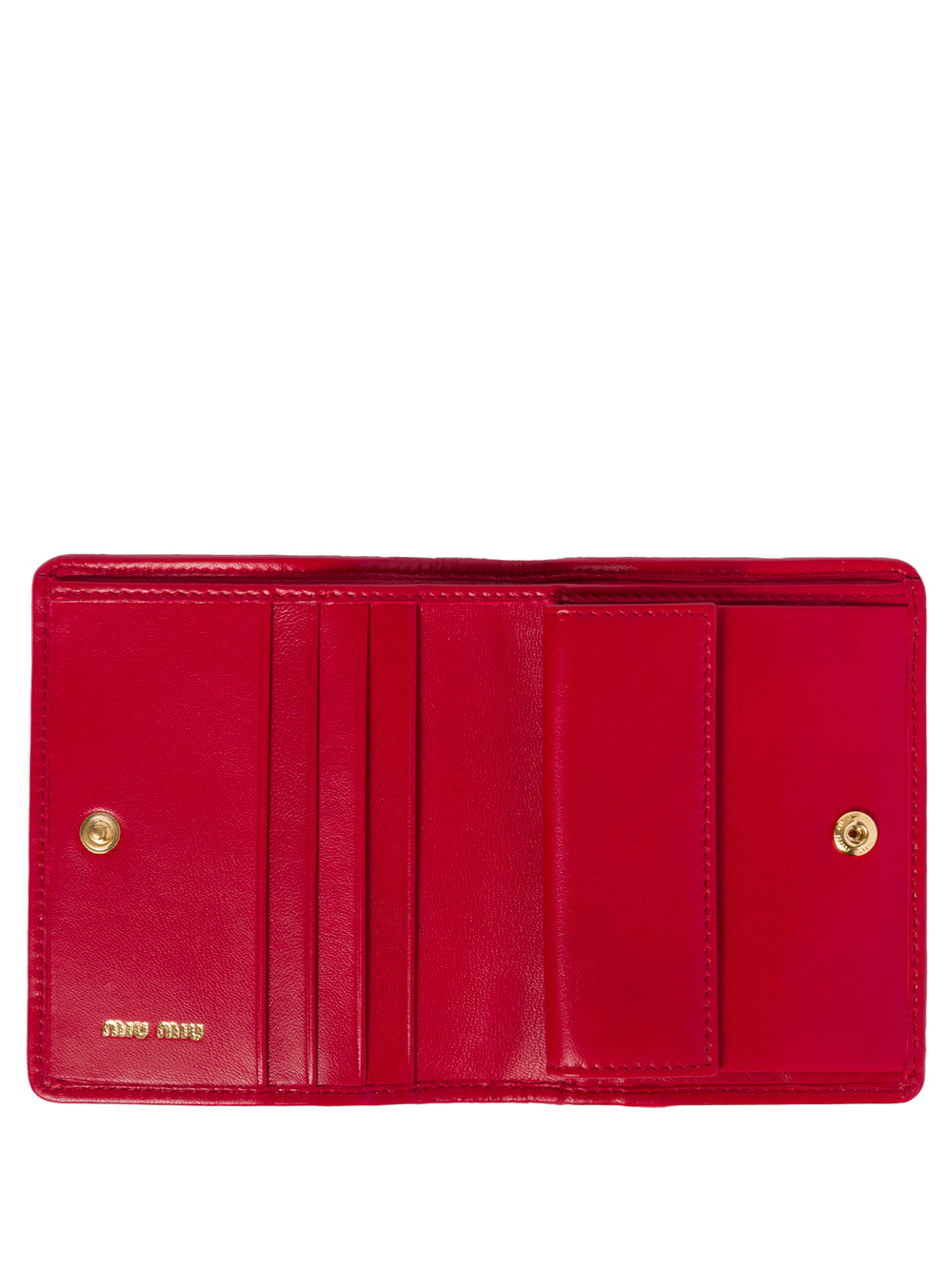 MIU MIU Mini Matelassé Nappa Leather Wallet with Snap Closure - Small Leather Goods