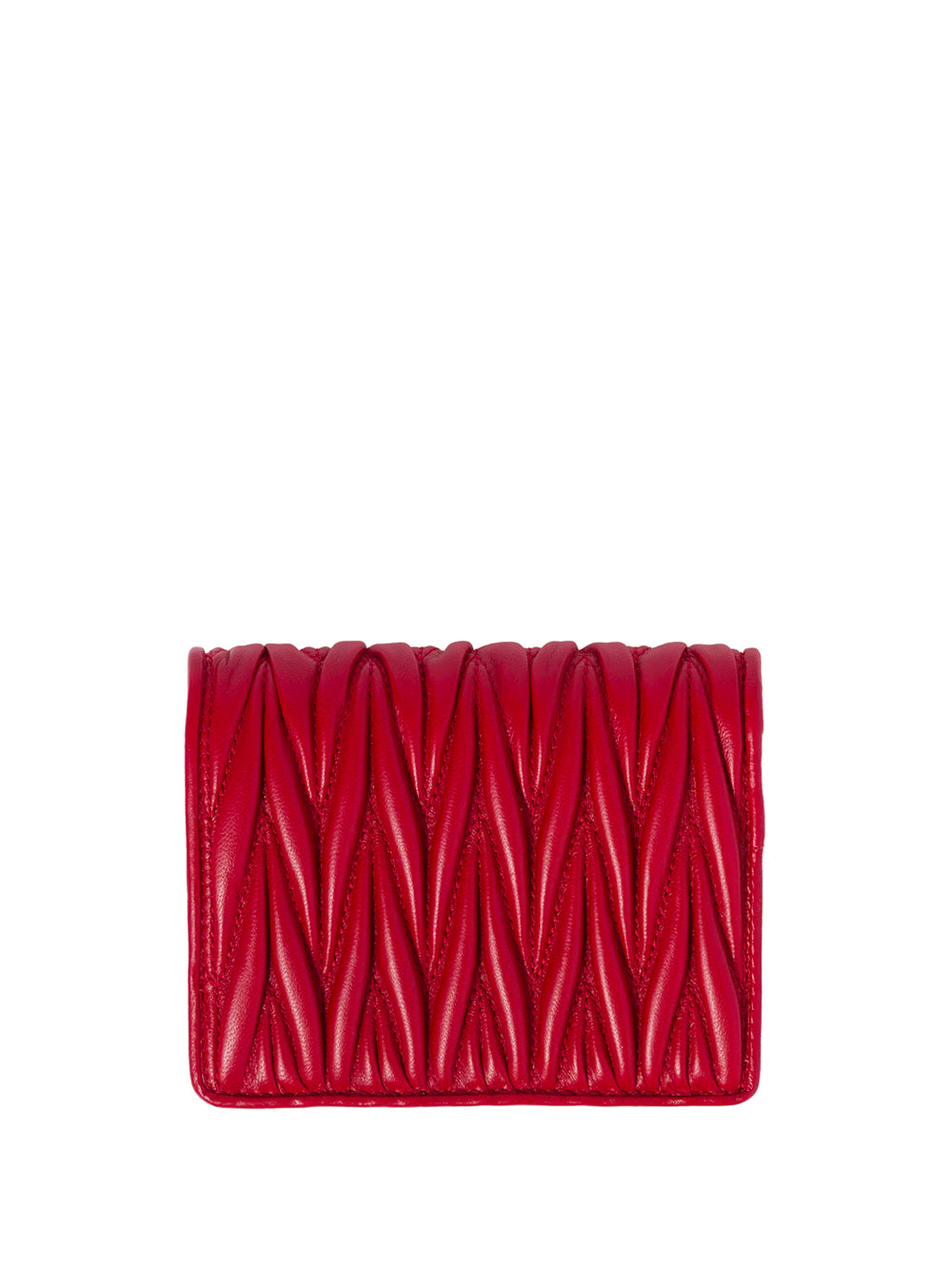 MIU MIU Mini Matelassé Nappa Leather Wallet with Snap Closure - Small Leather Goods