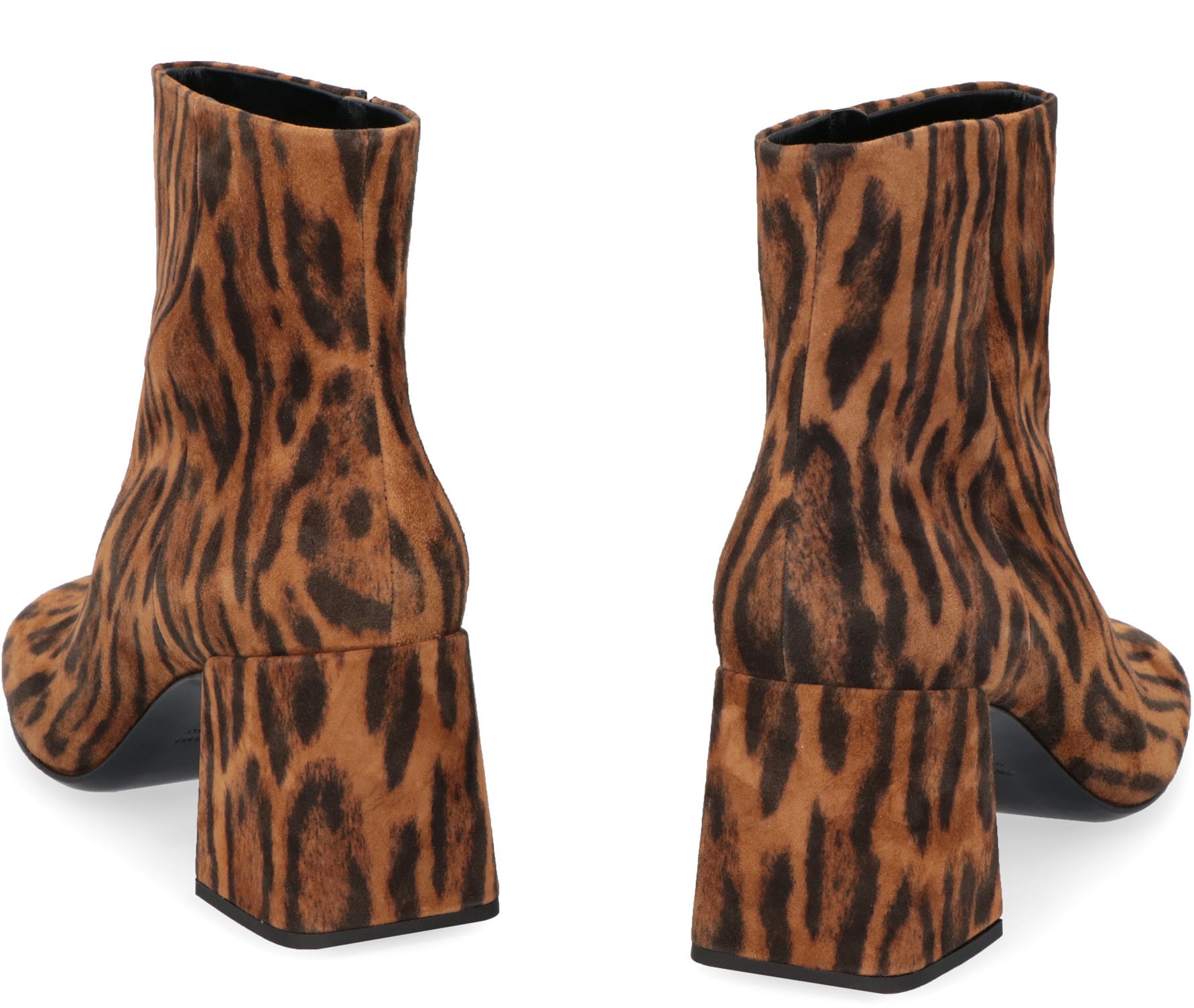 MIU MIU Suede Ankle Boots with Block Heel