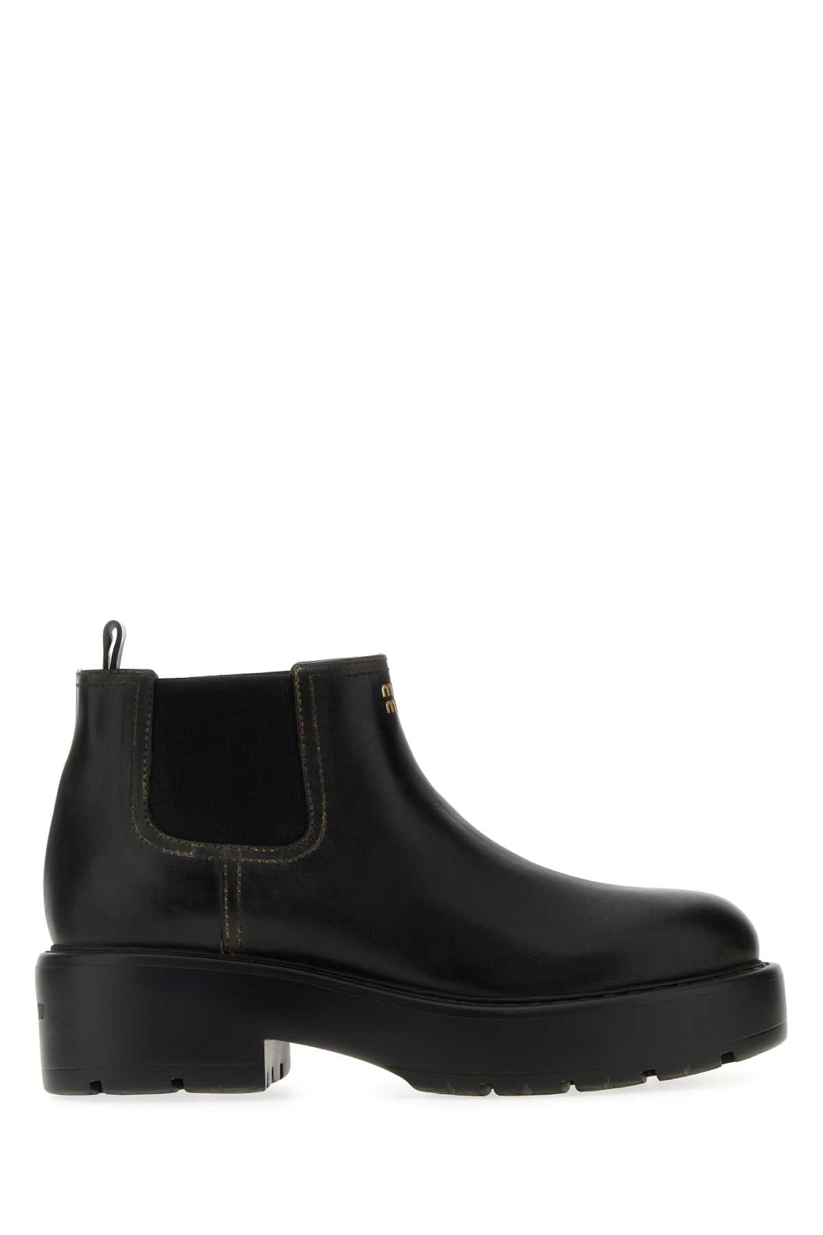MIU MIU Leather Ankle Boots for Women