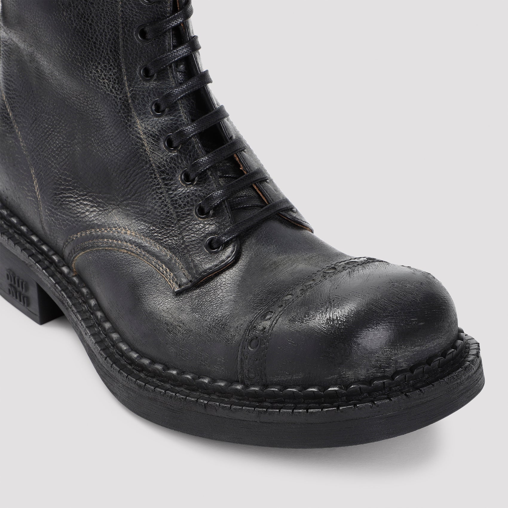 MIU MIU Luxury Leather Ankle Boots for Women