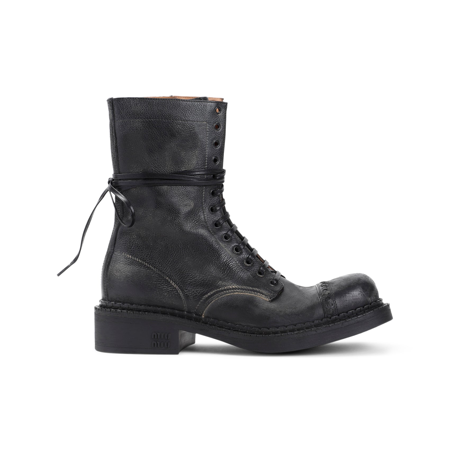 MIU MIU Luxury Leather Ankle Boots for Women