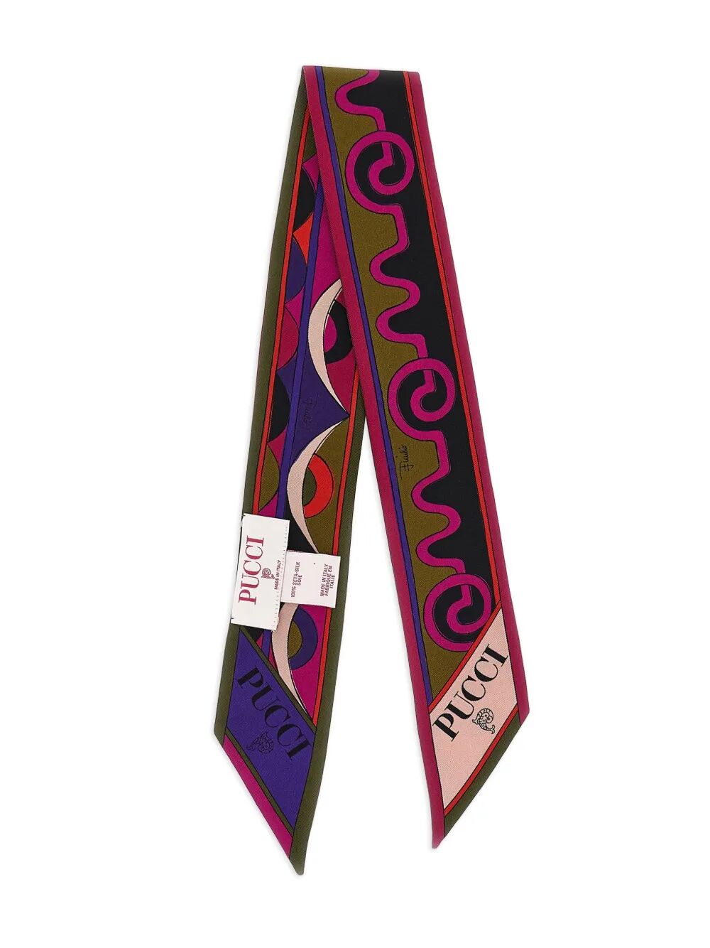 EMILIO PUCCI Astro and Rombi Print Silk Twill Scarf - W 70 x H 5 CM