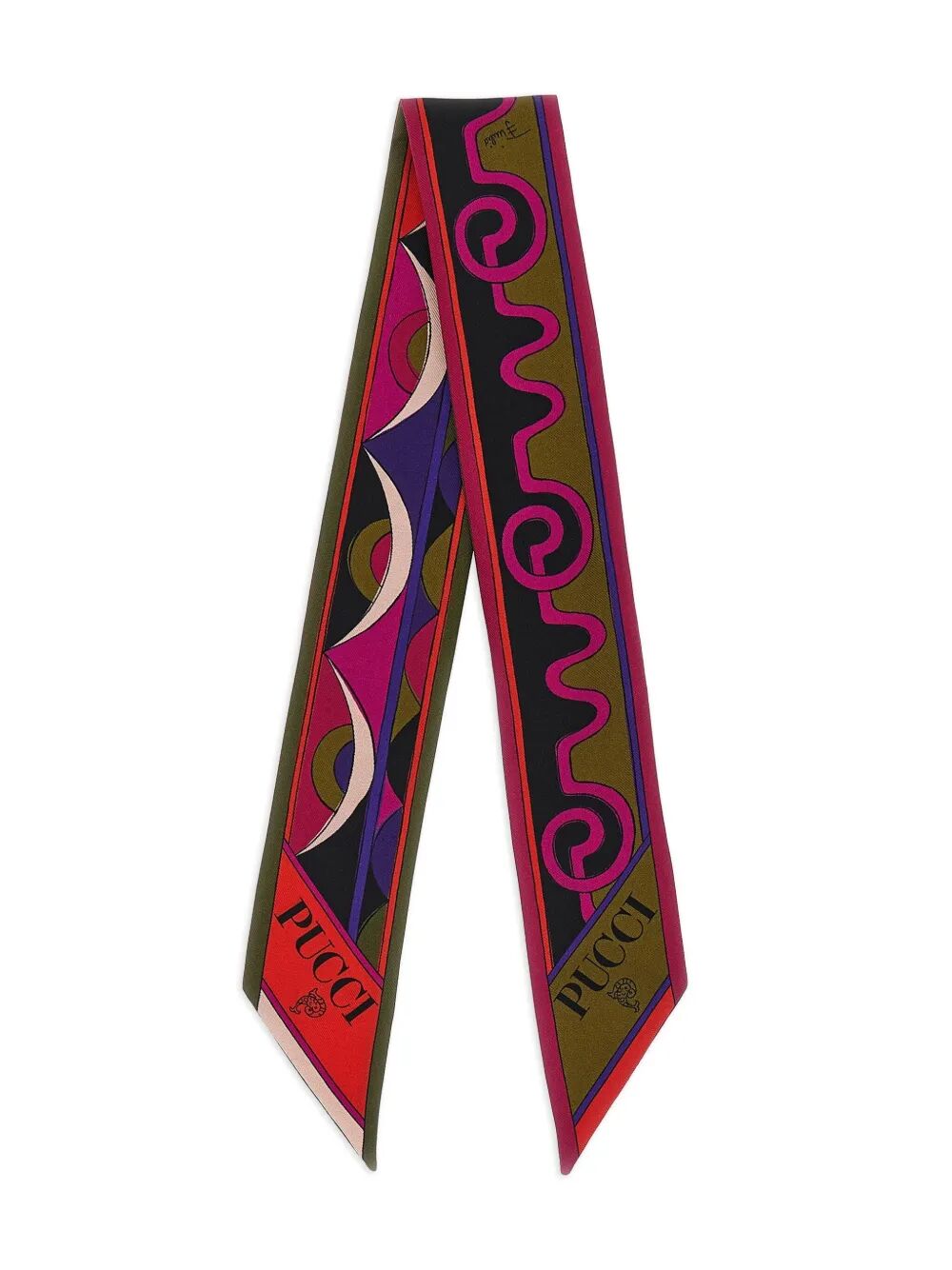 EMILIO PUCCI Astro and Rombi Print Silk Twill Scarf - W 70 x H 5 CM