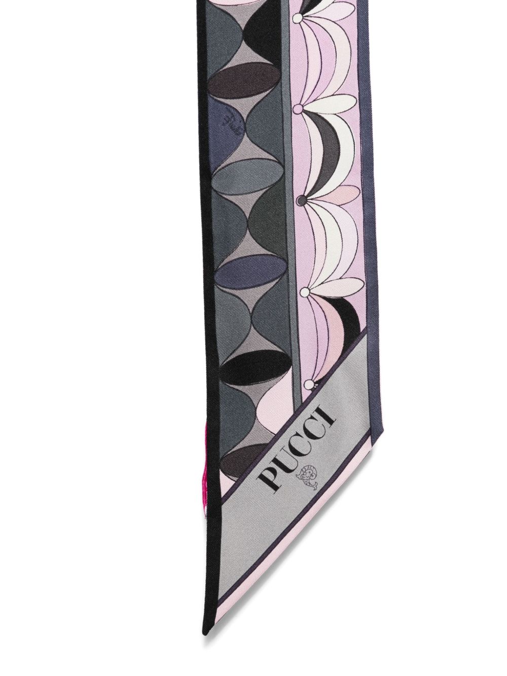 EMILIO PUCCI Printed Silk Triangle Foulard with Pointed Edges