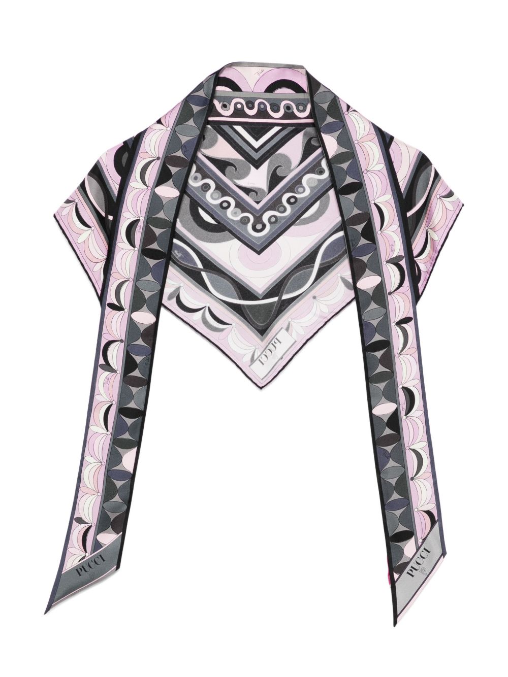 PUCCI Triangle Silk Scarf in Print Mix