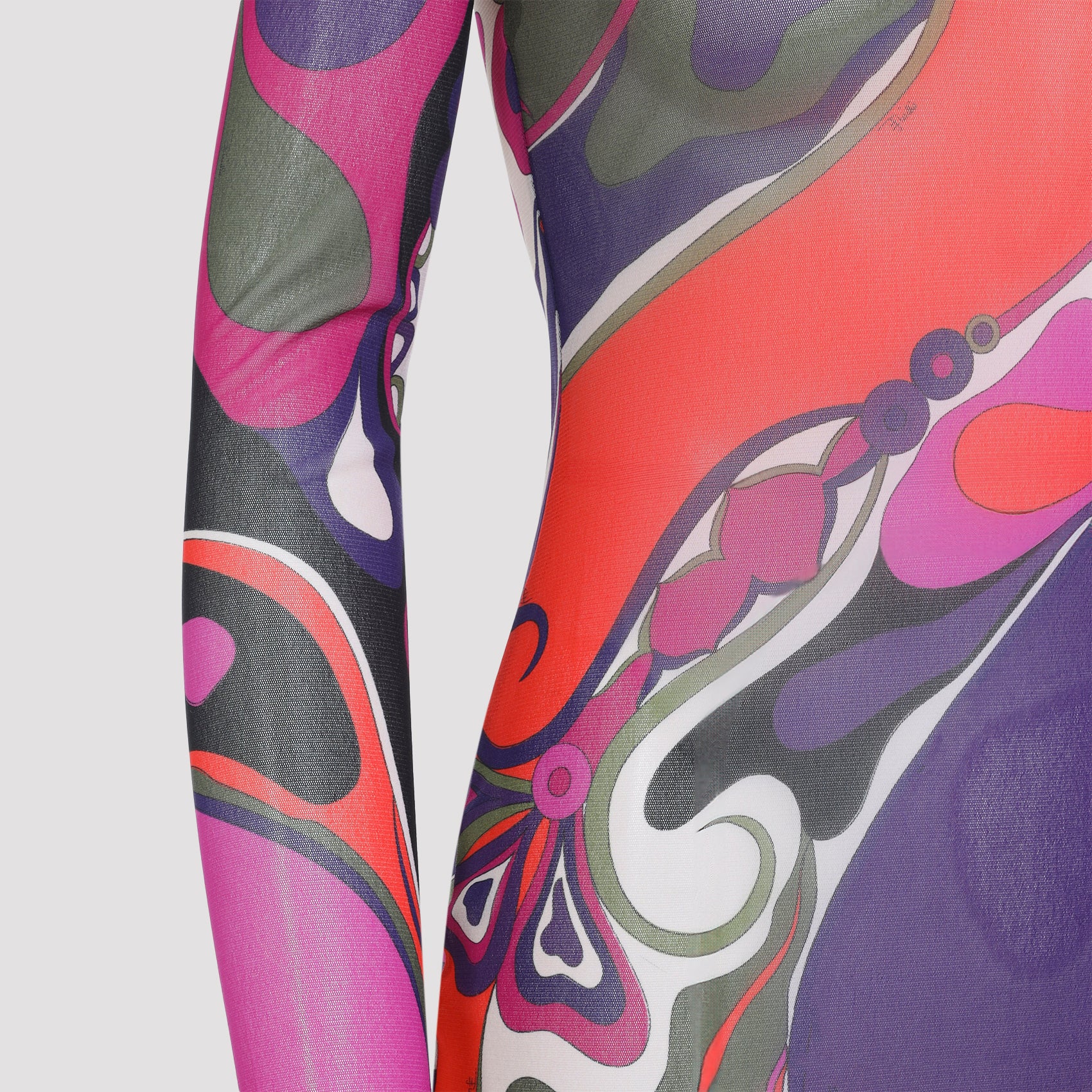 EMILIO PUCCI Elegant Long Dress with High Collar and Long Sleeves