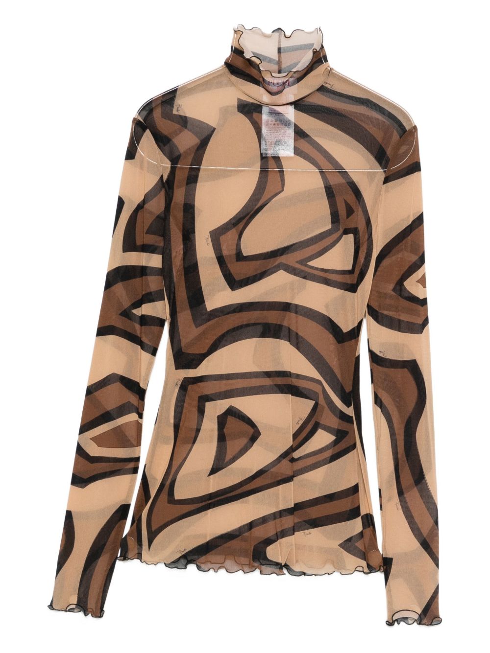EMILIO PUCCI Printed Midi Dress with Ruffled Trim for Women