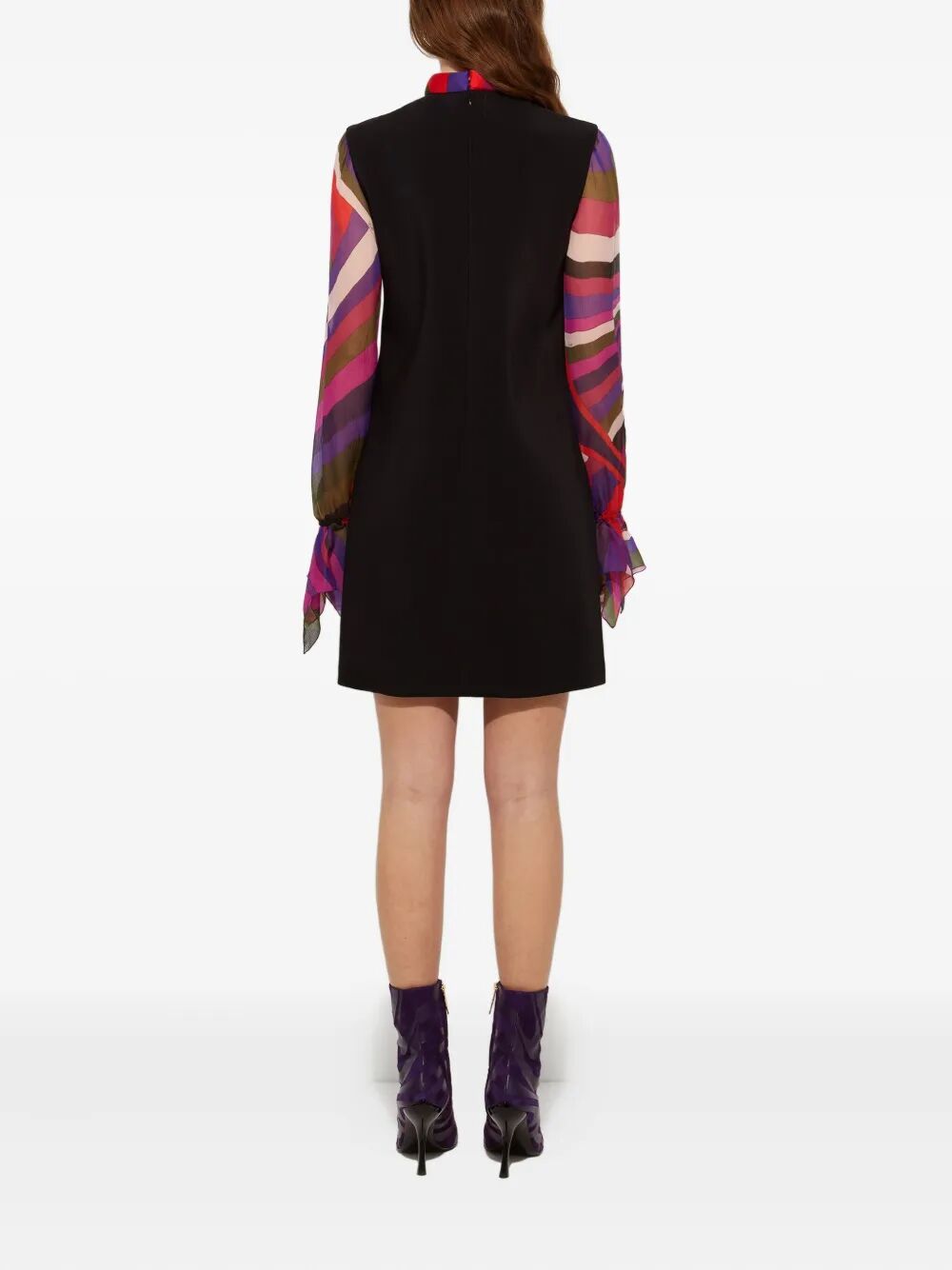 EMILIO PUCCI Printed Sleeve Heavy Cady Sheath Dress - FW25