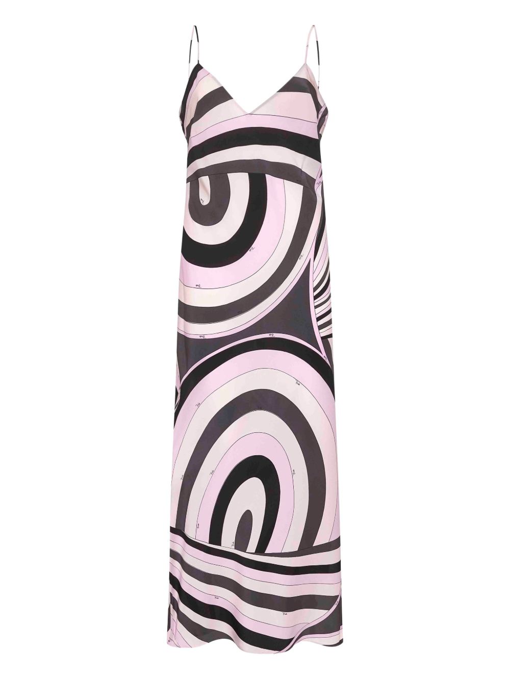 EMILIO PUCCI Silk Long Dress with V-Neckline and Side Slit