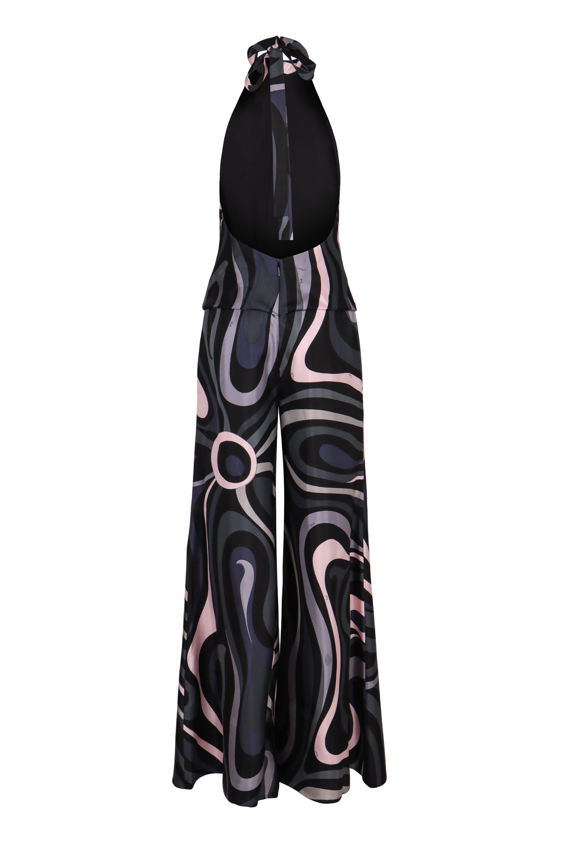 EMILIO PUCCI Silk Twill Jumpsuit with Marble Print