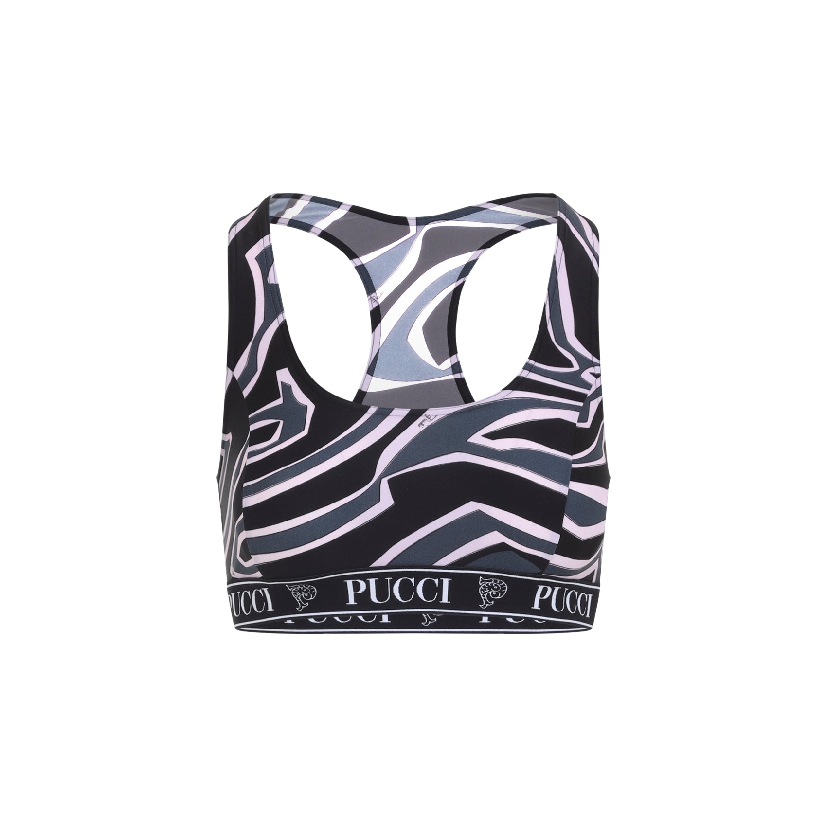 EMILIO PUCCI Printed Stretch Nylon Bra for Women - FW25 Collection